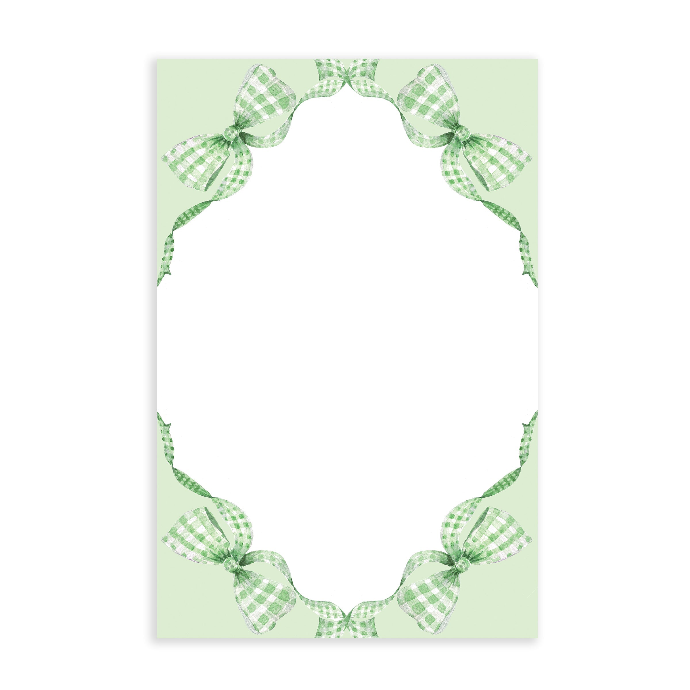 Green Gingham Bow Notepad