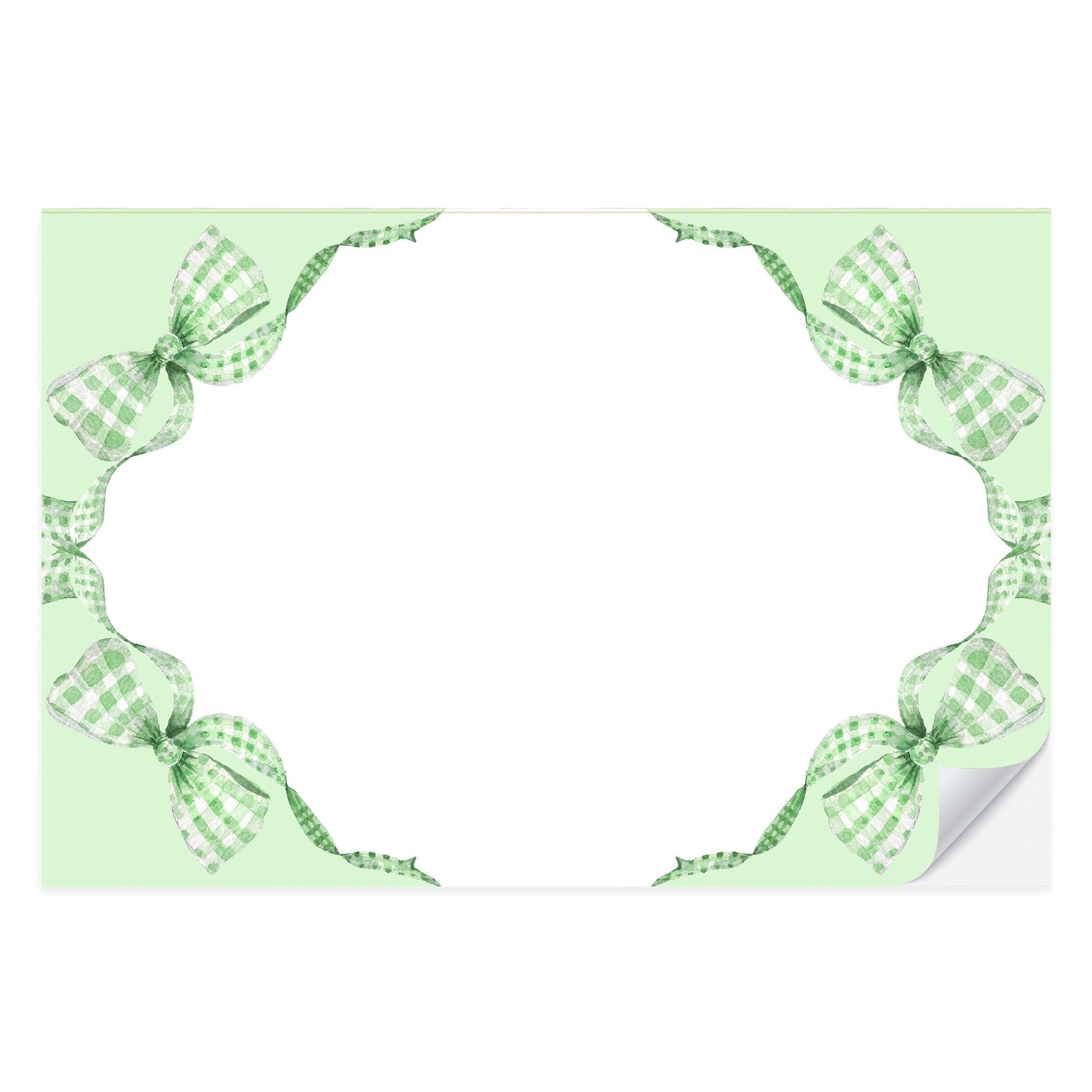 Green Gingham Bow Placemat Pad