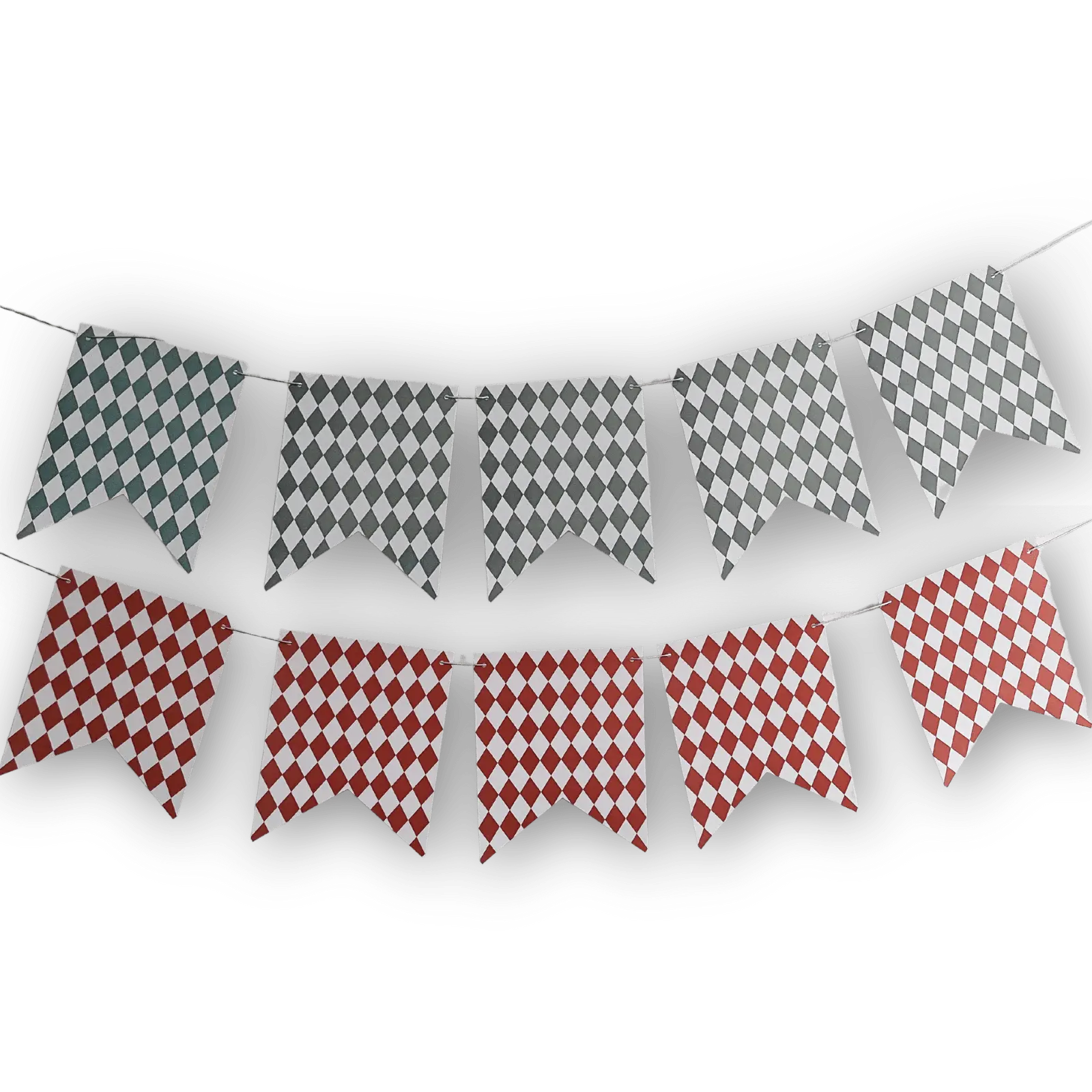 Green & Orange Bavarian Checkered Flag Banners (2) 8 Ft