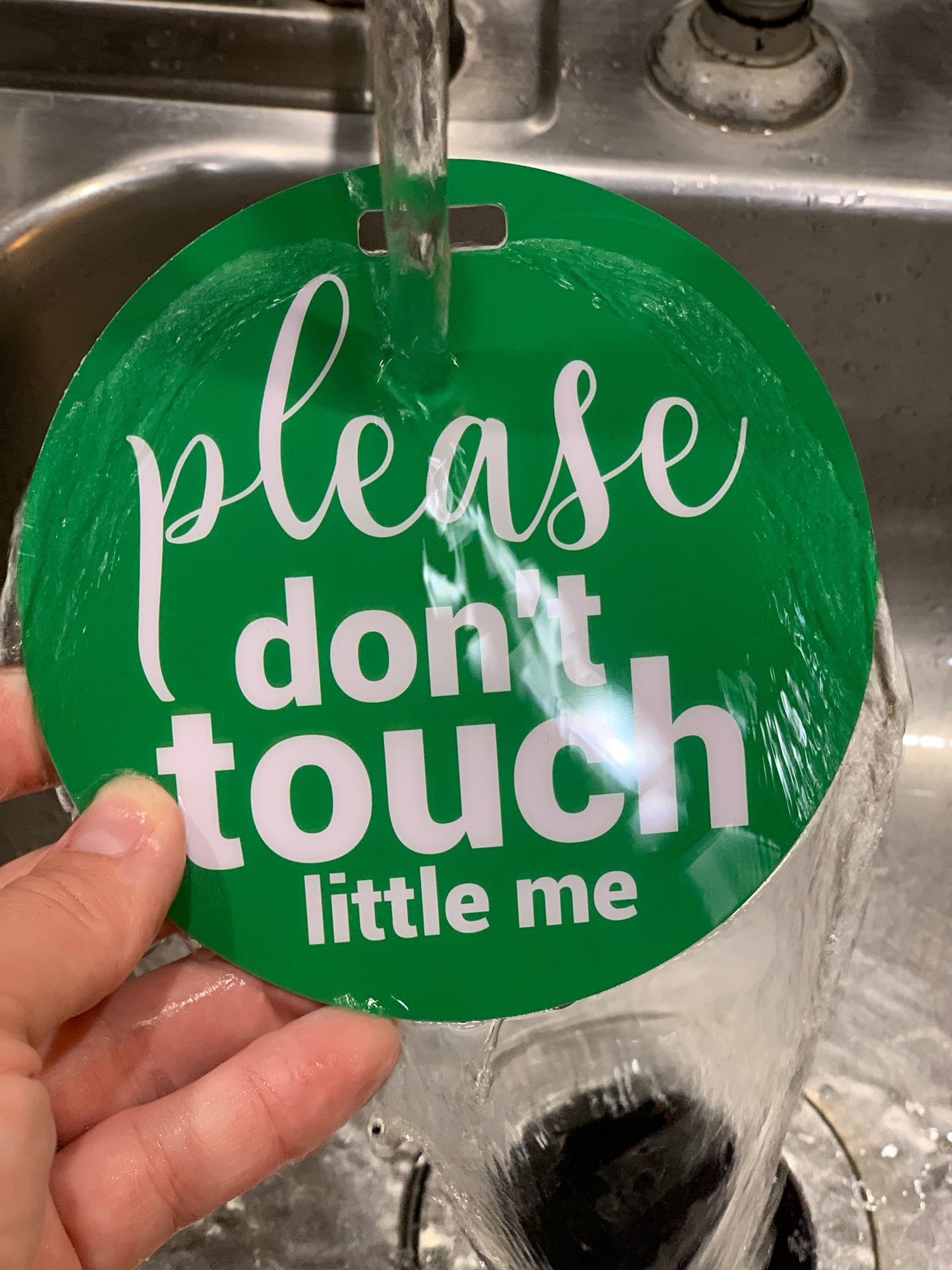 Green Please Don't Touch Little Me Newborn Car Seat Sign Tag