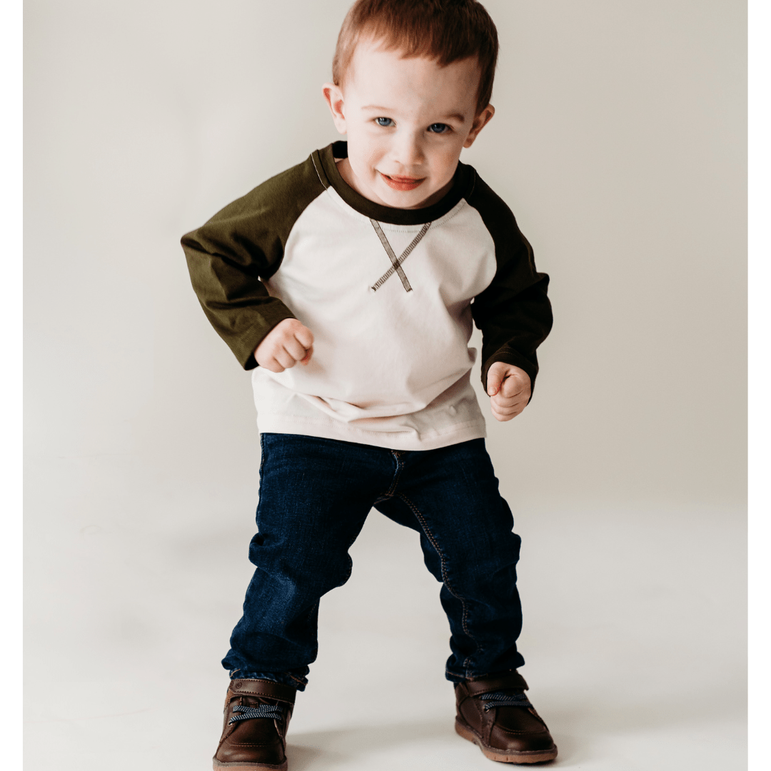 Raglan Baseball Tee Green - Infant