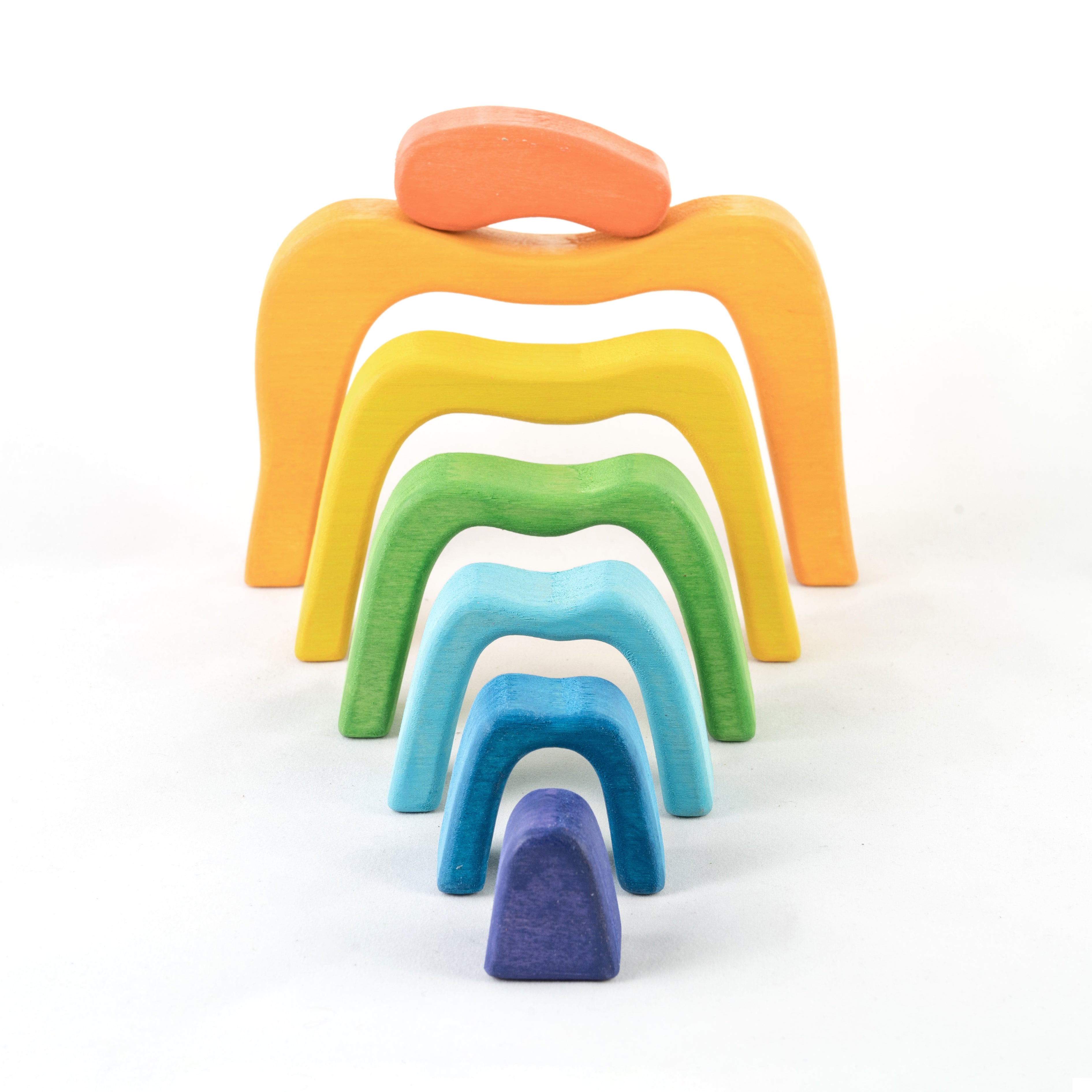 Wooden Stacking Toy Rainbow Caves Sculptural Blocks