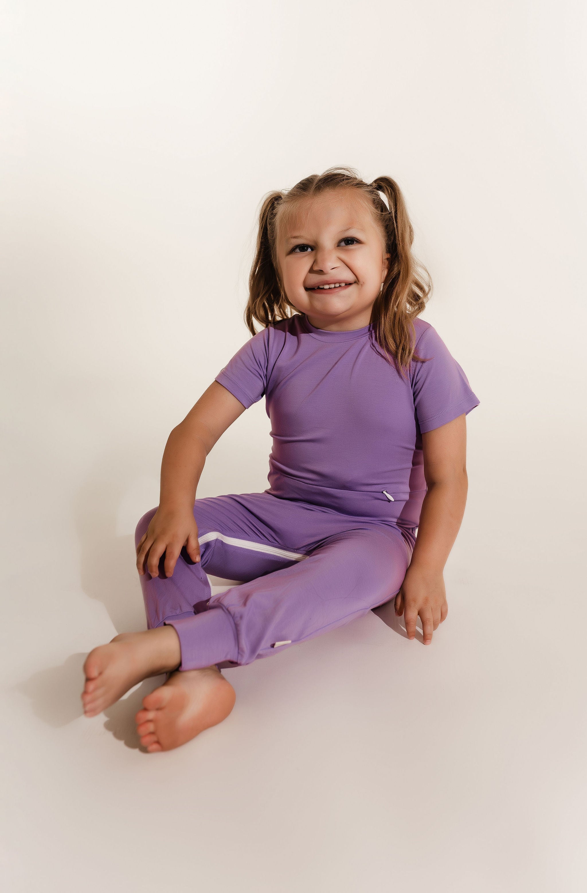 Lavender Bamboo Lyocell Romper With G-tube Access