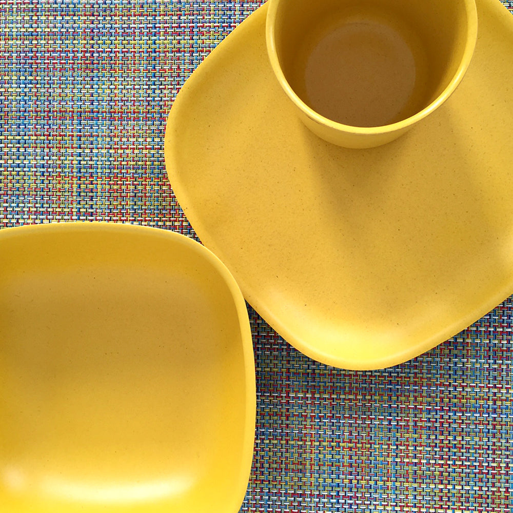 Bamboo Side Plate - 4 Piece Set - Lemon