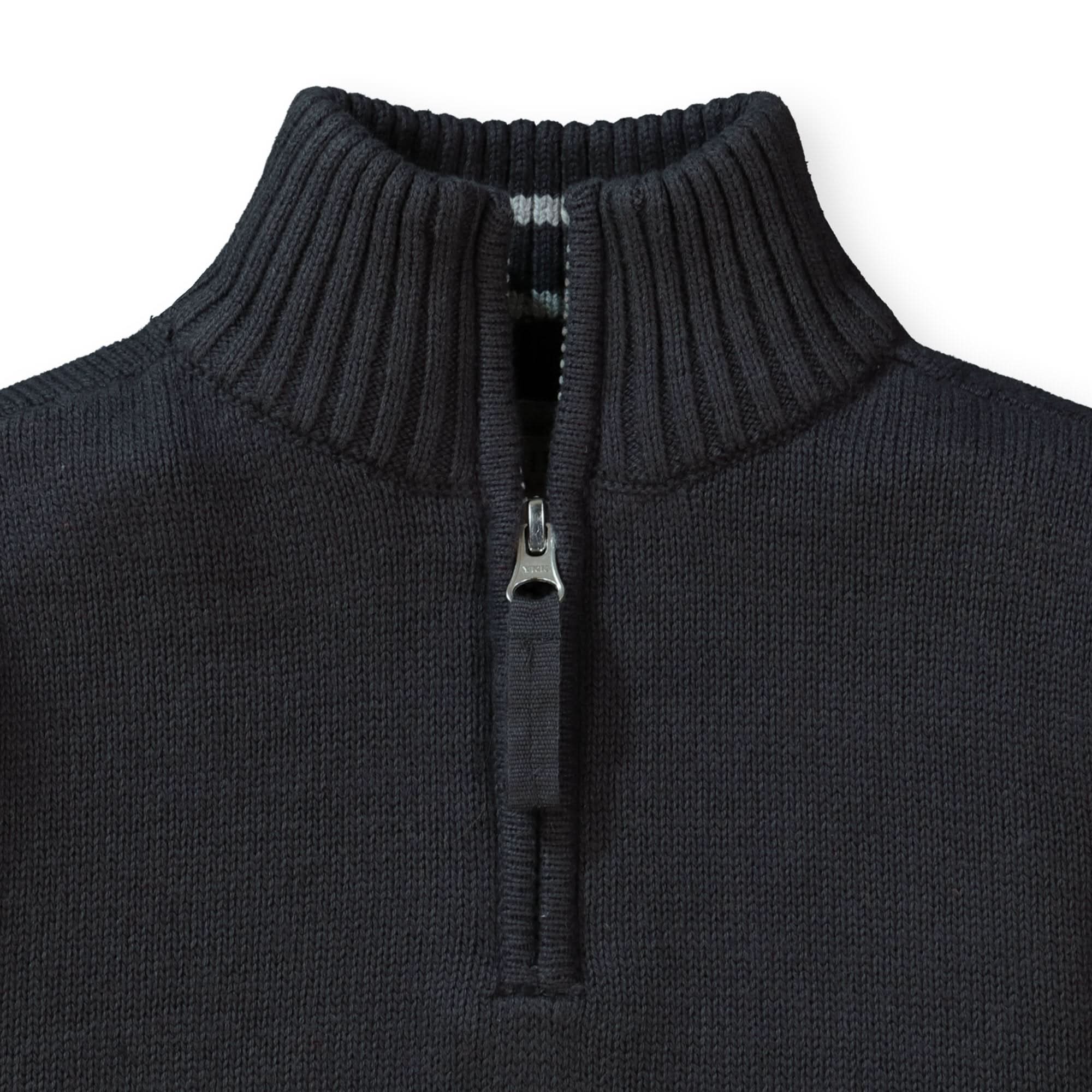 Half Zip Pullover Sweater With Elbow Patches - Baby