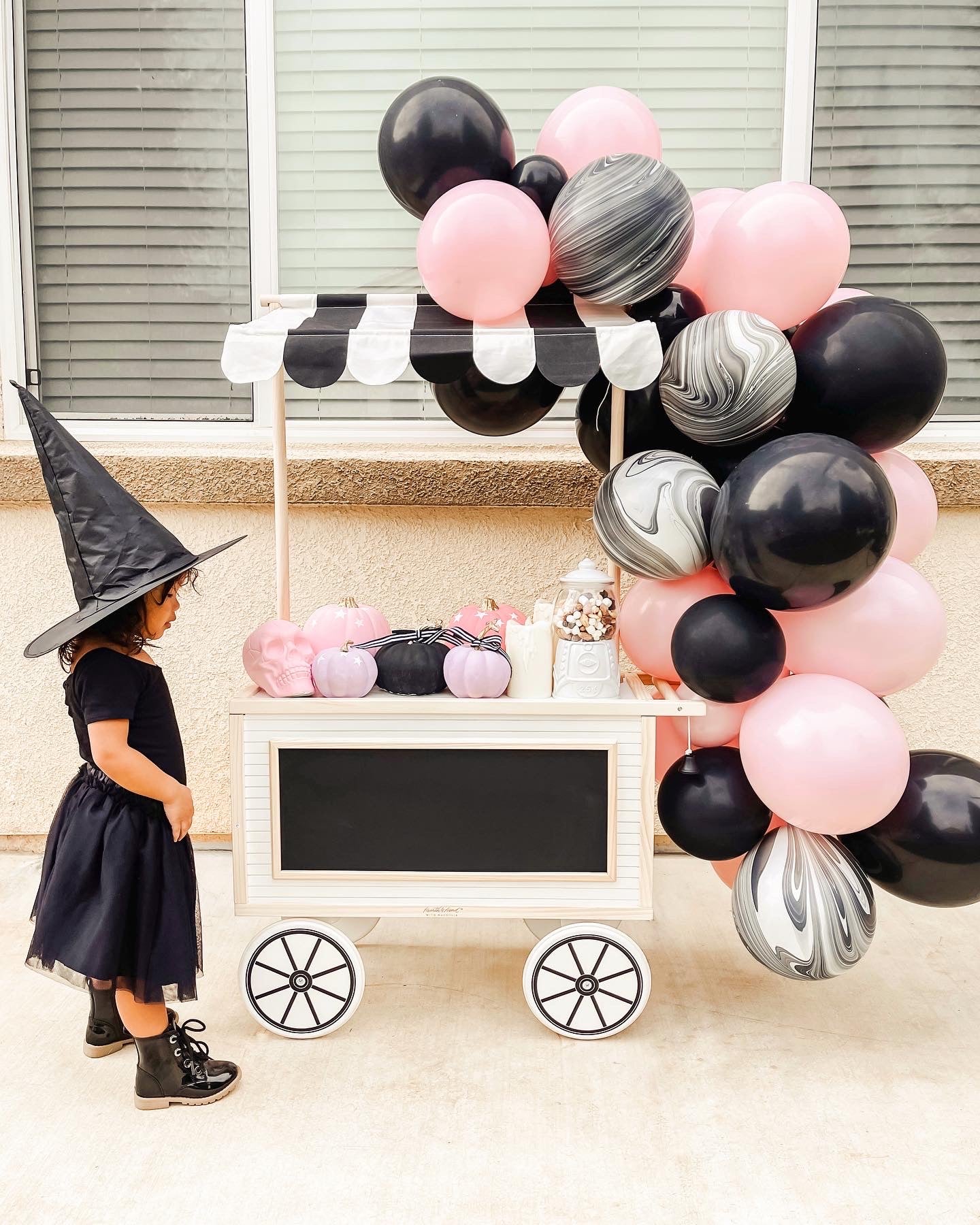 Pink & Black Halloween Balloon Garland Kit