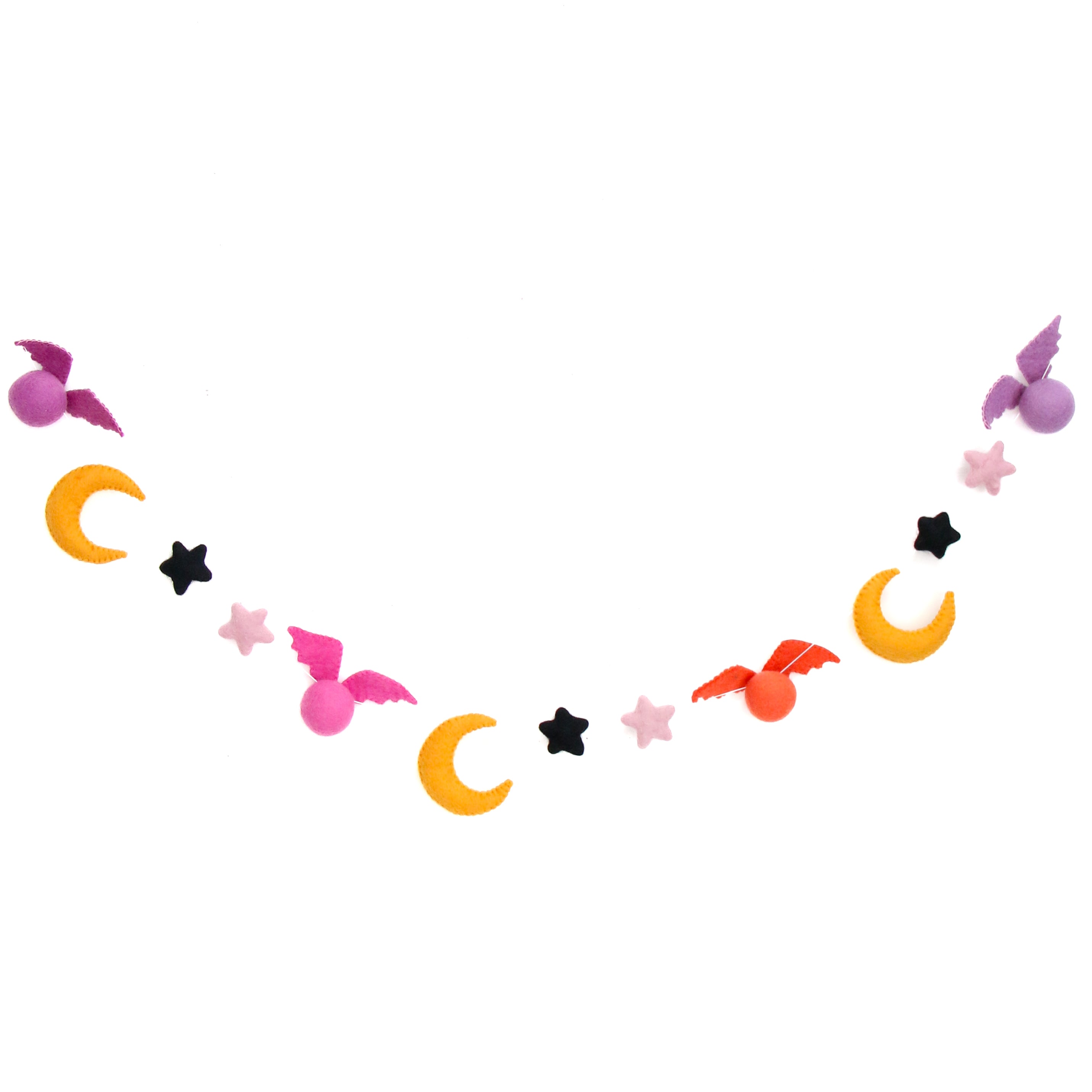 Bat And Moon Felt Halloween Garland