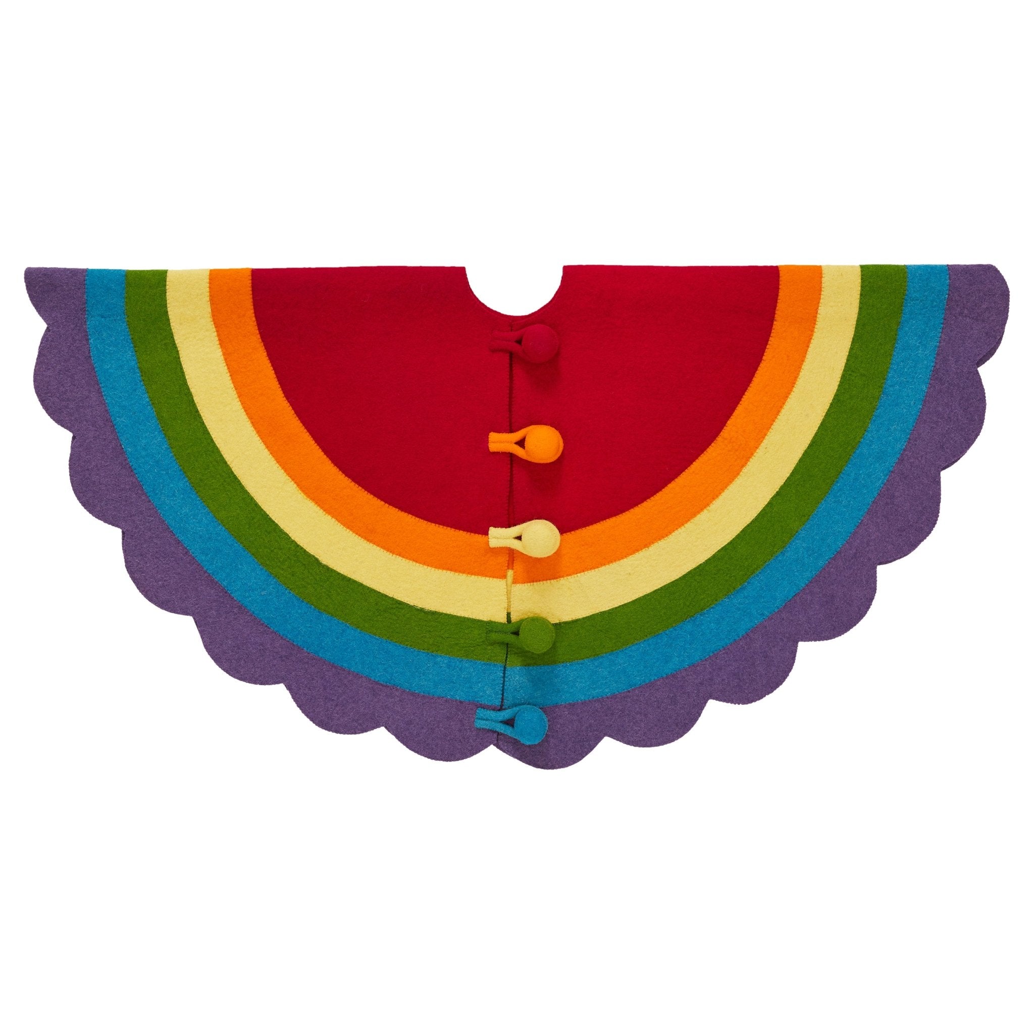 Rainbow Pride Hand Felted Wool Christmas Tree Skirt 60"