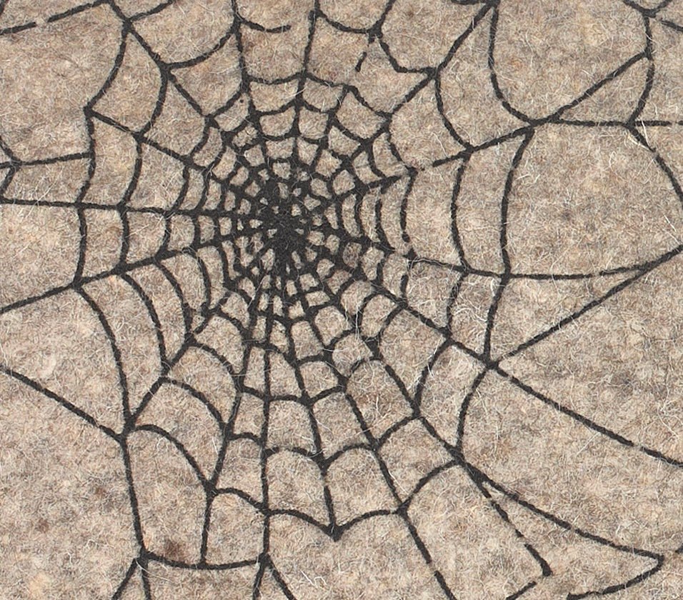 Hand Felted Wool Halloween Spider Web Table Runner - 14x72"