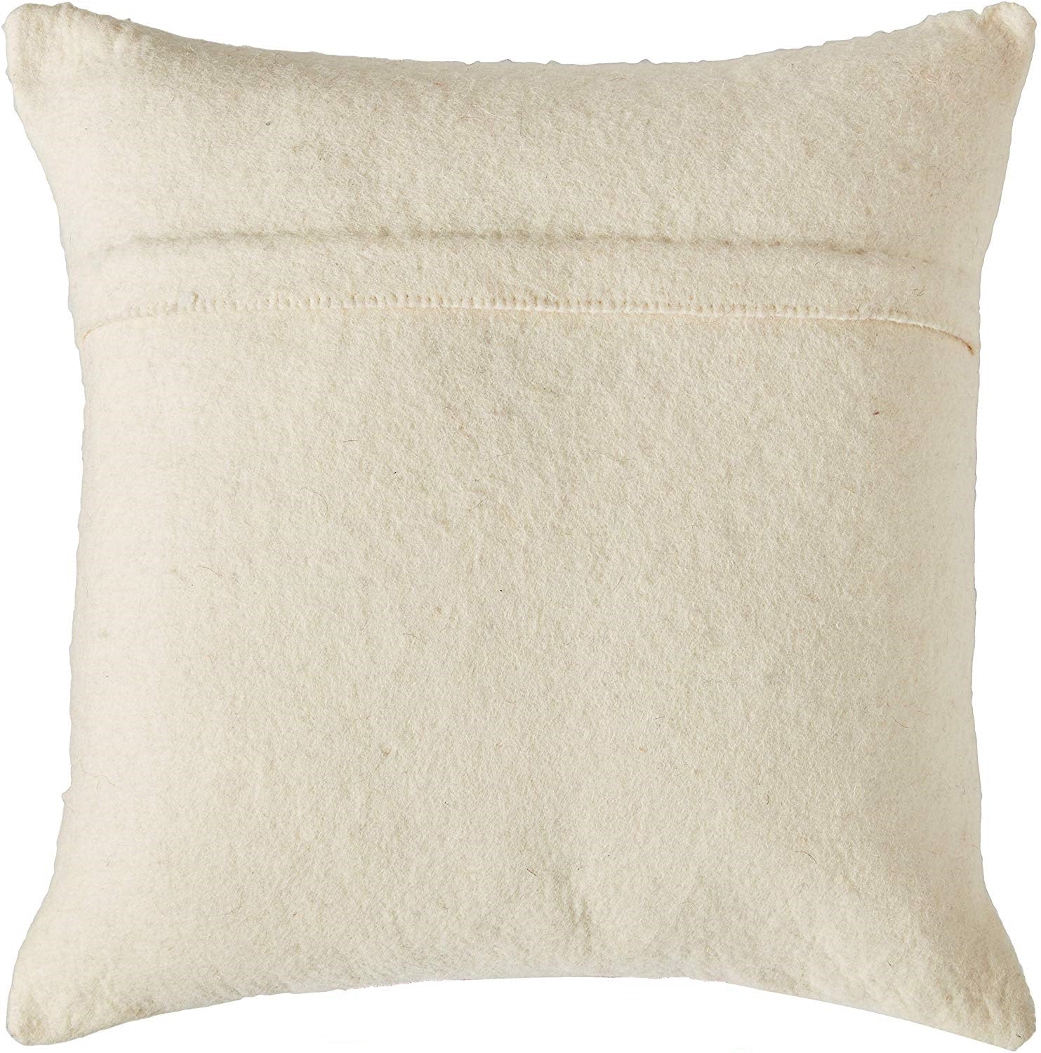 Hand Felted Wool Pillow Cover - Red Heart Cream - 20"