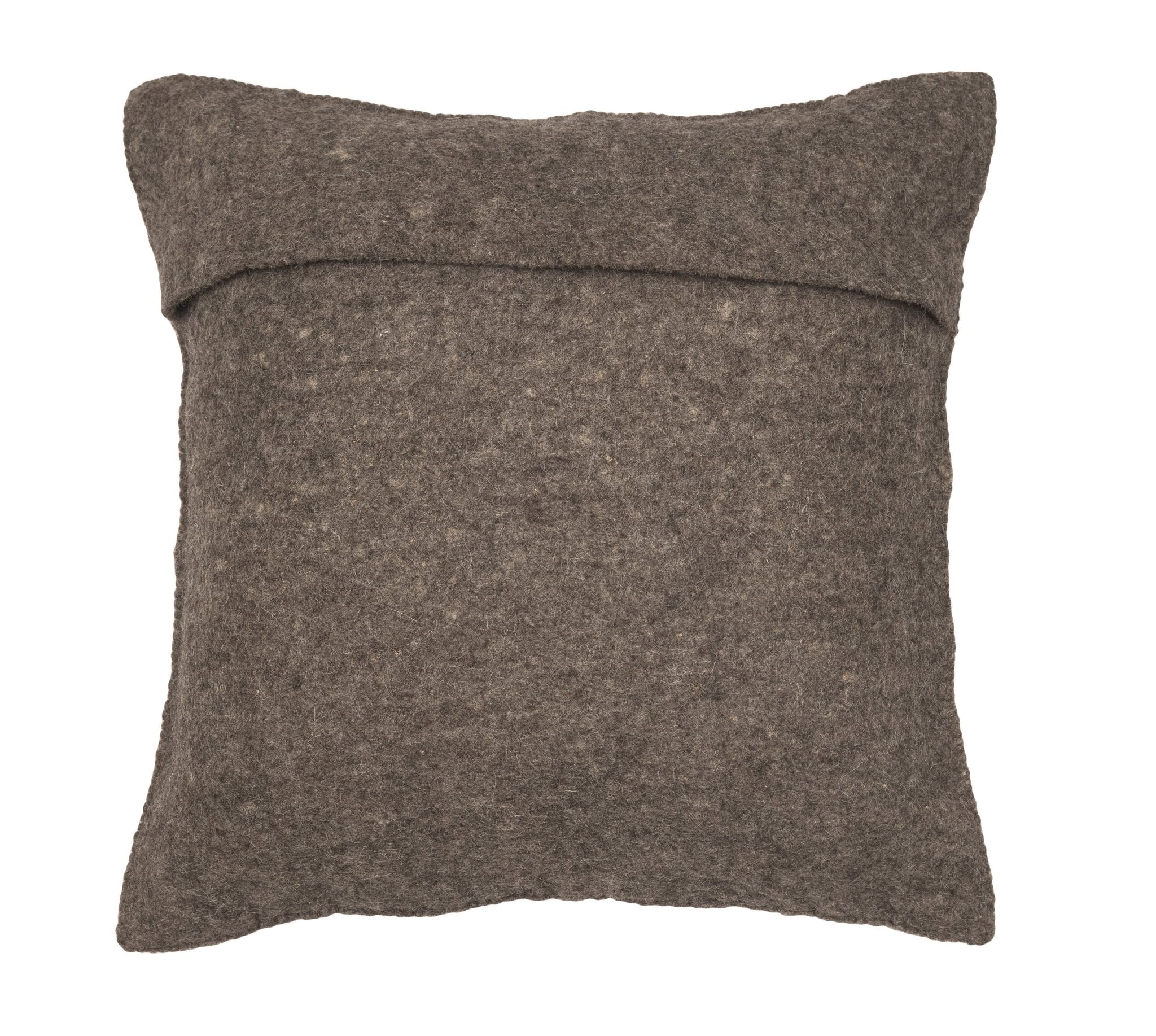 Hand Felted Wool Pillow Cover –red Peace Sign Gray – 20”