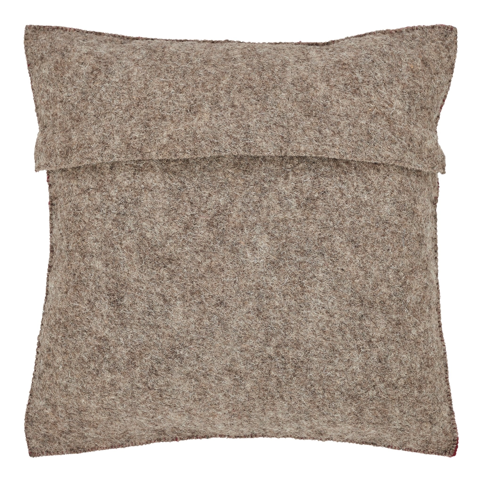 Hand Felted Wool Pillow – Green Peace Sign Red – 20”