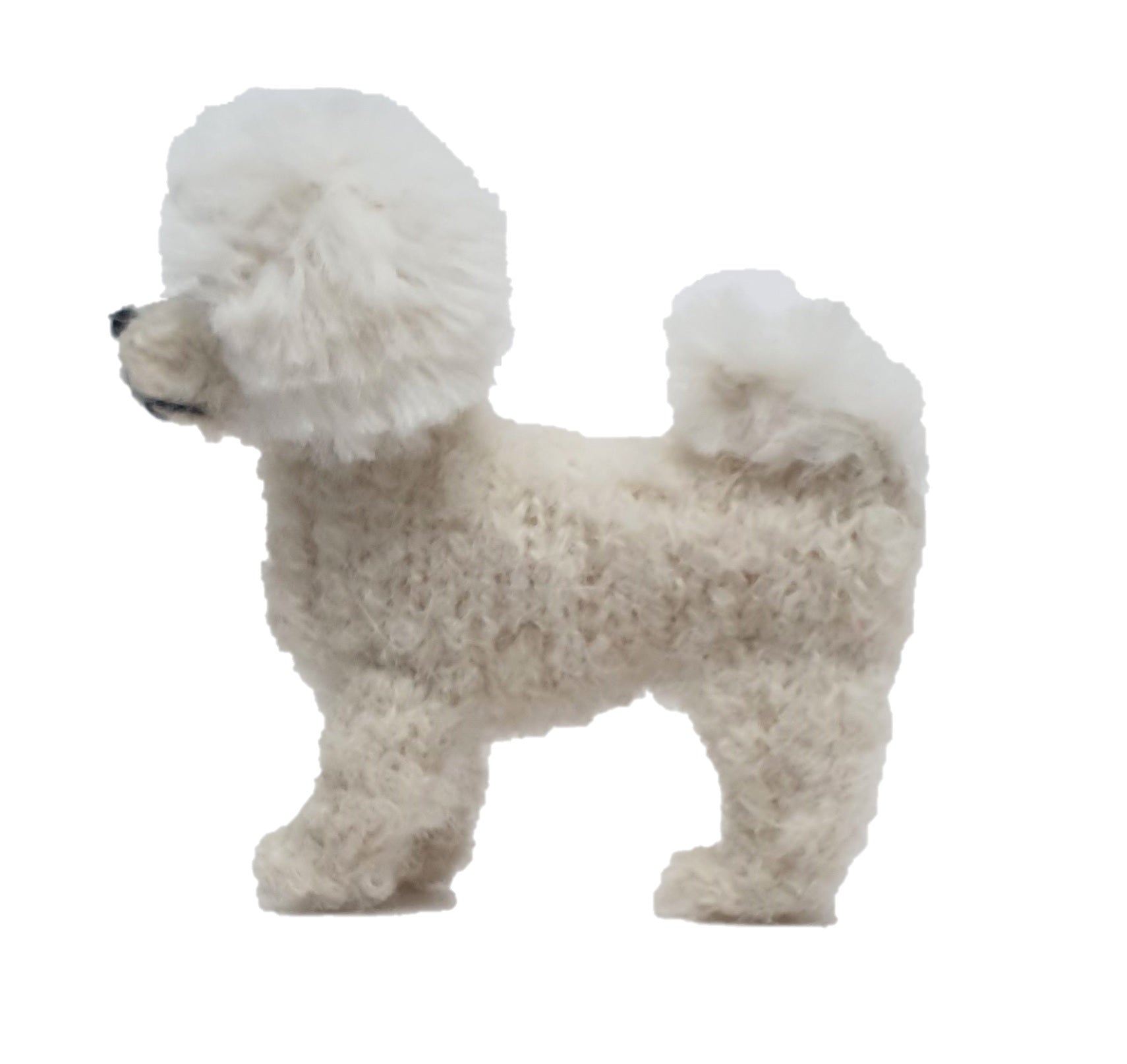 Hand Knit Alpaca Wool Christmas Ornament - Bichon Frise Dog