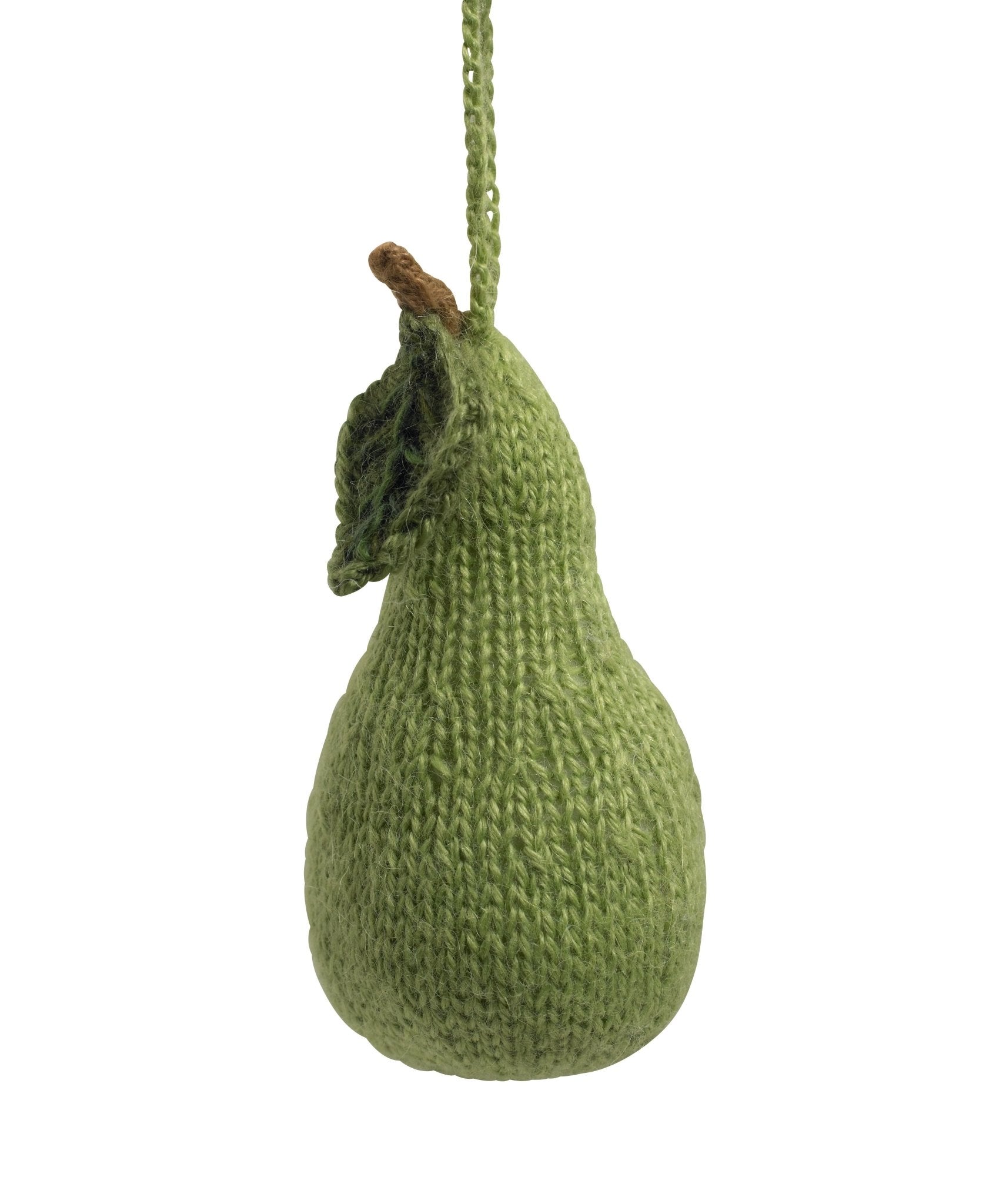 Hand Knit Pear Ornament
