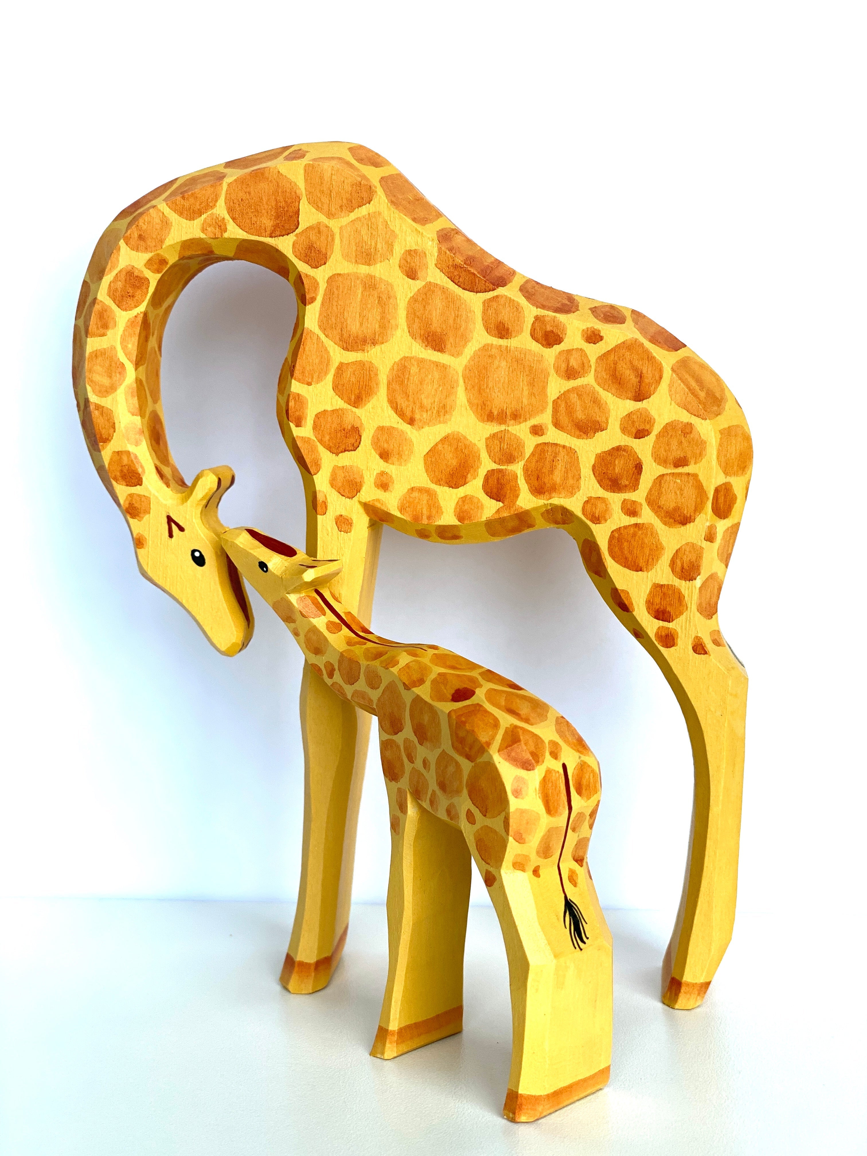 Tall Wooden Giraffe Toy Set Of 2