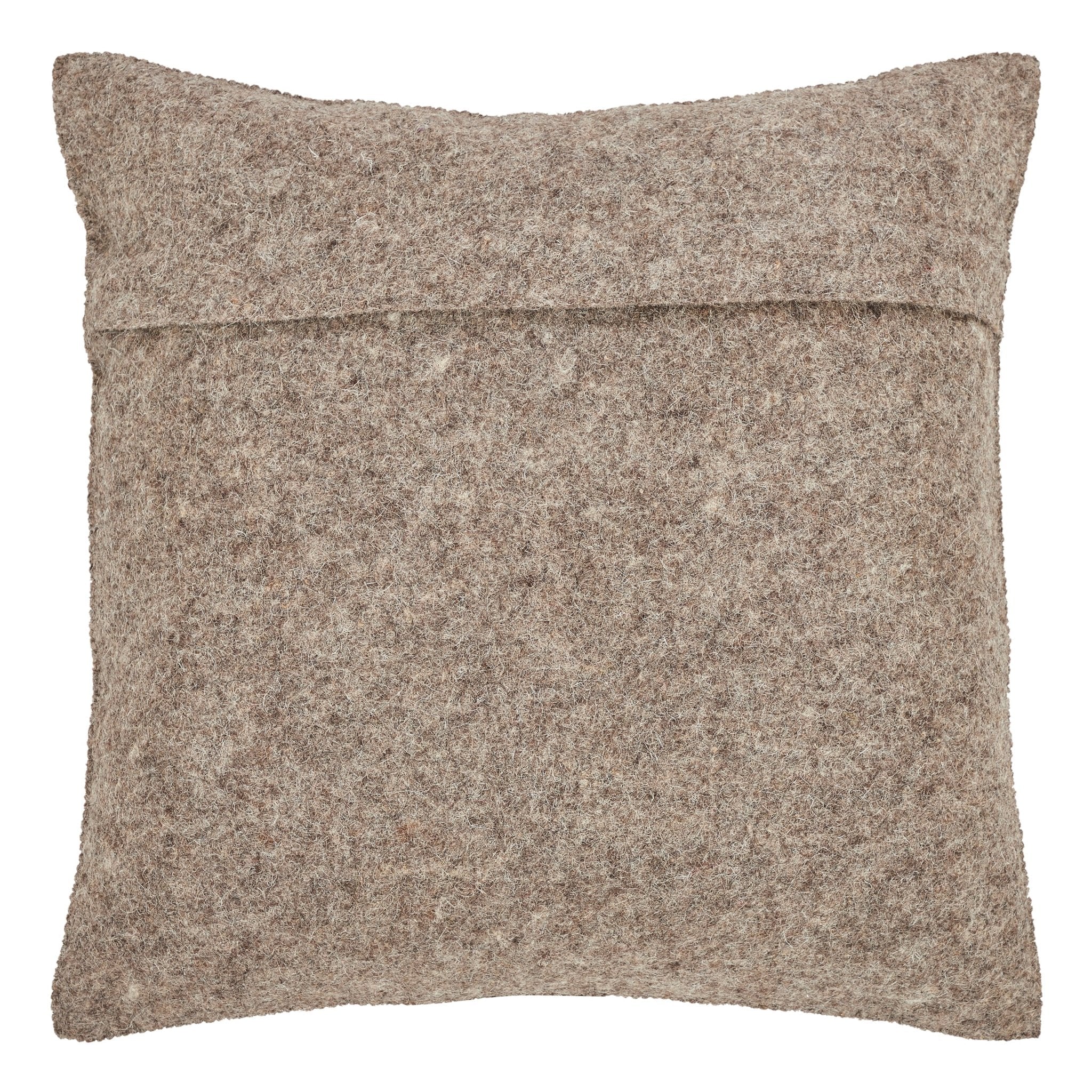 Handmade Christmas Pillow Hand Felted Wool - Green Tree Gray - 20"