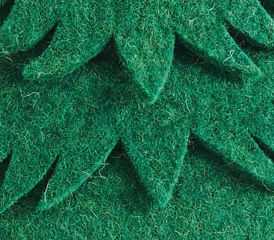 Handmade Christmas Pillow Hand Felted Wool - Tree Red - 20" / 14"