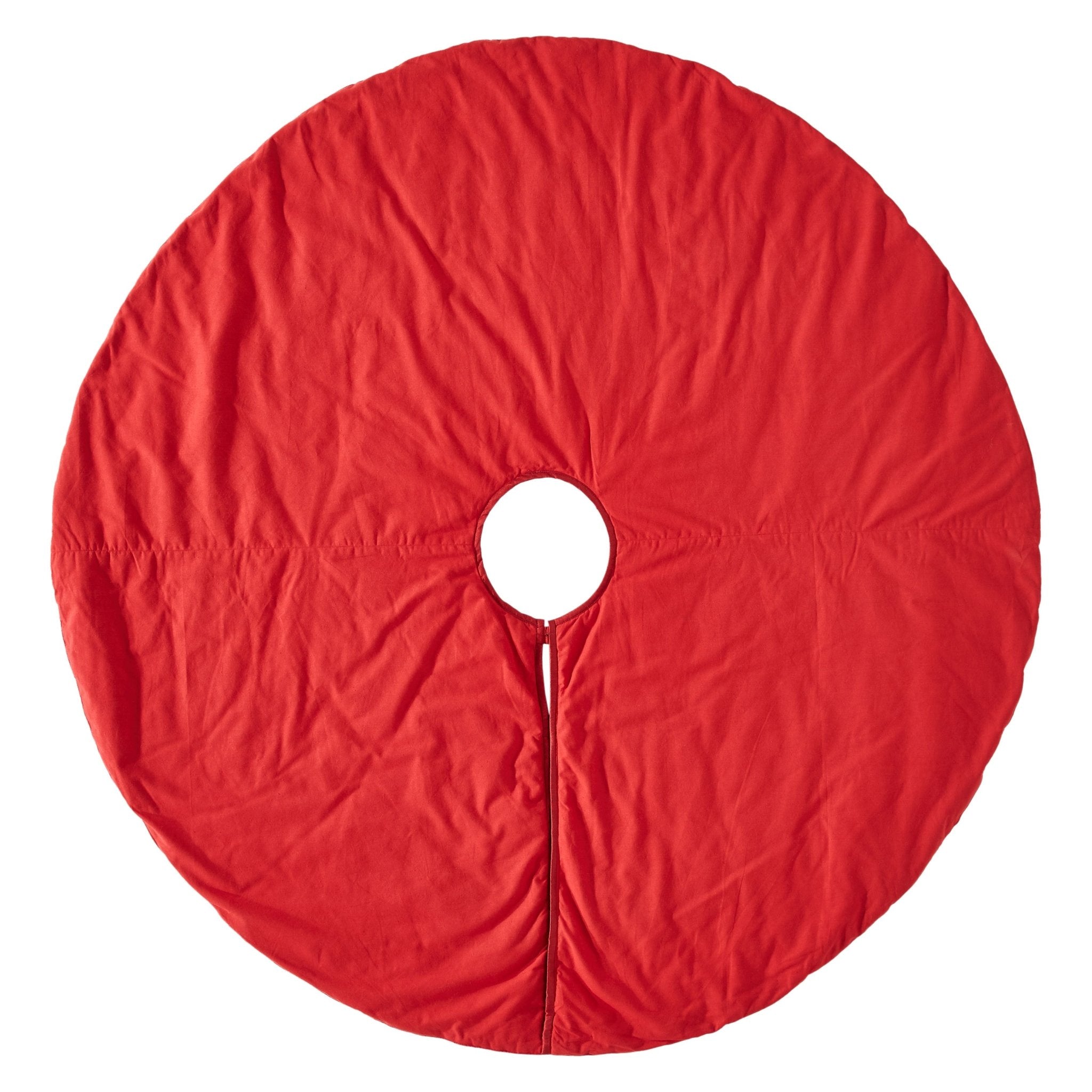 Hand Beaded Metallic Starburst Garnet Red Christmas Tree Skirt 60"