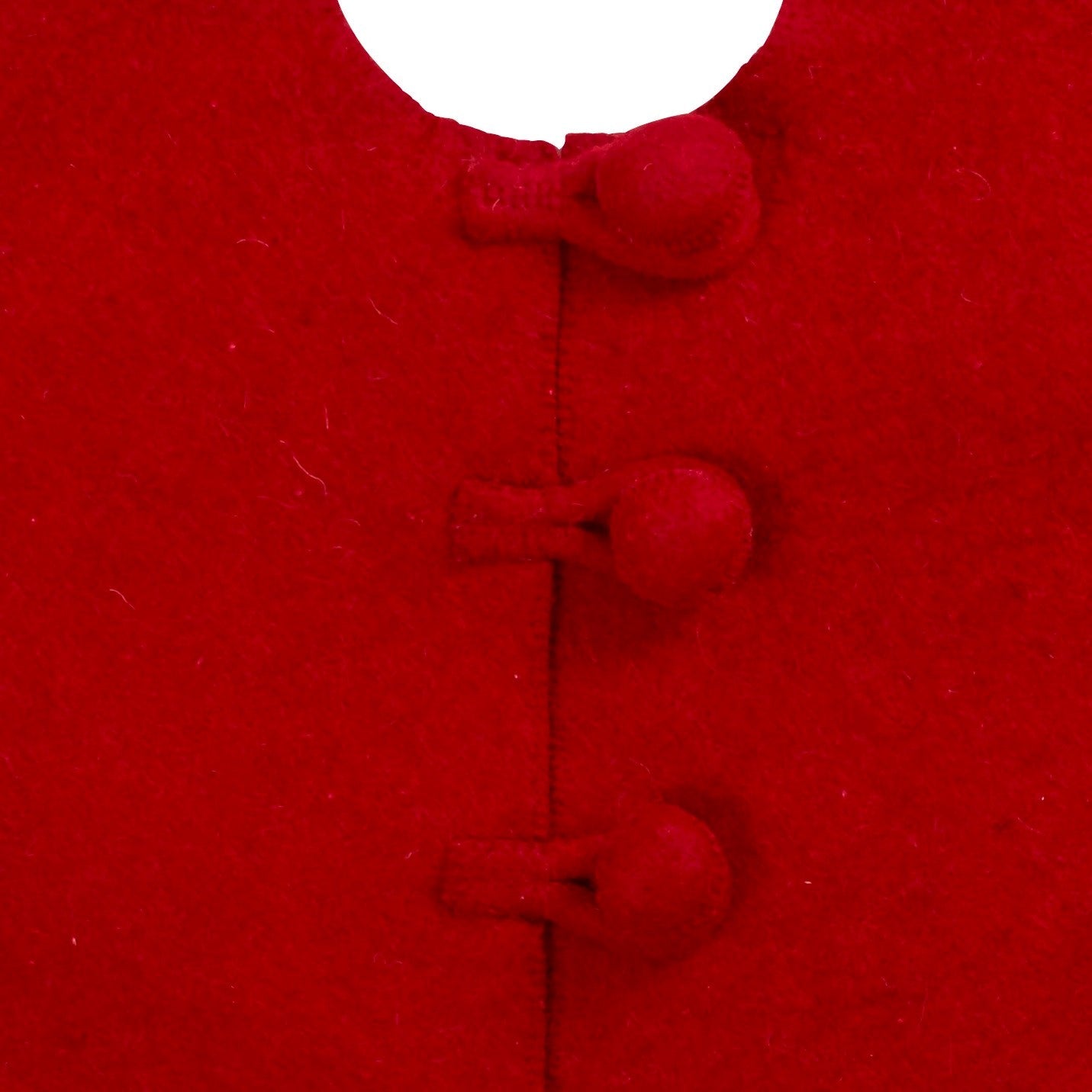 Handmade Paw Prints Red Christmas Tree Skirt In Felt 60"