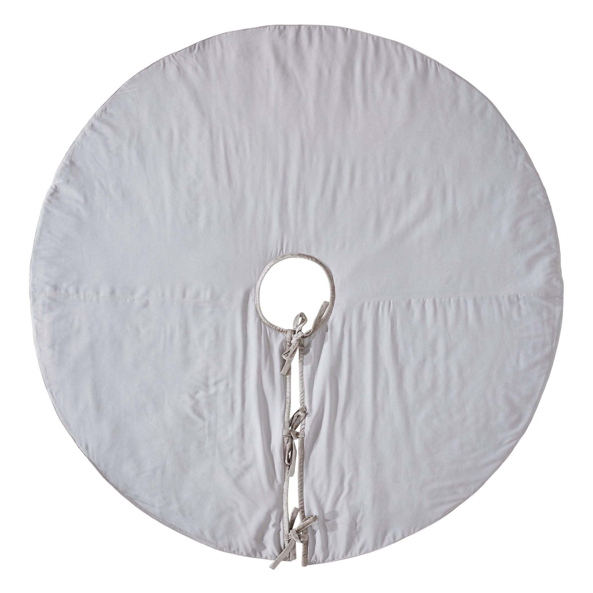 Handmade Christmas Tree Skirt Gray Velvet - Burnout - 60"