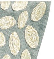 Handmade Christmas Tree Skirt Wool - Pebble Border Gray- 60"