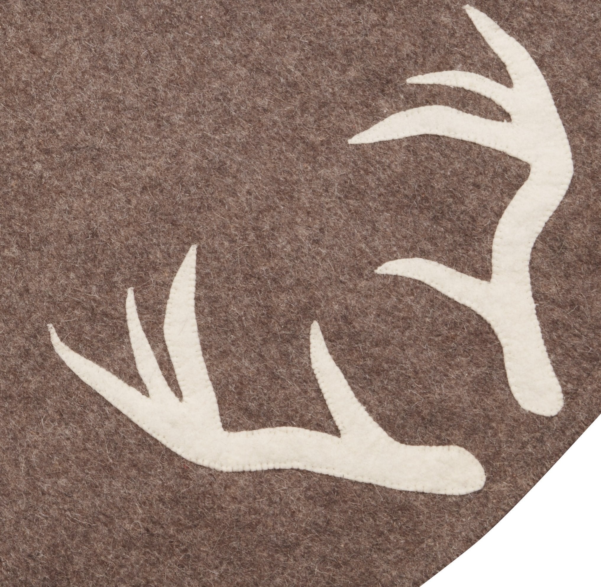 Handmade Felt Antlers Gray Christmas Tree Skirt 60" / 72"