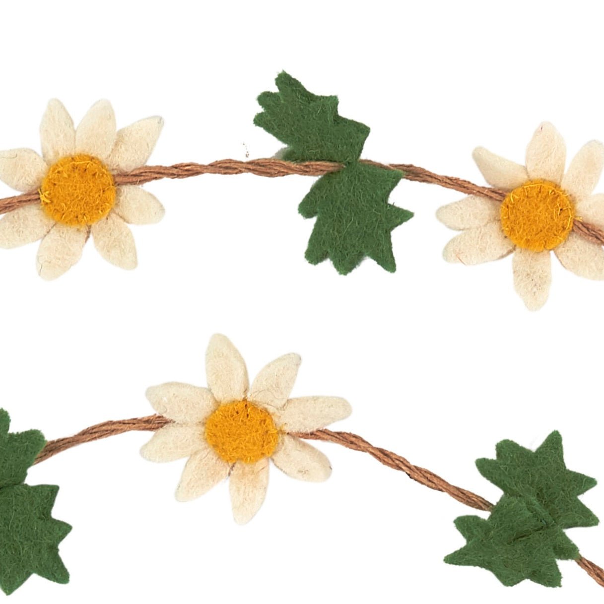 Handmade Garland And Bunting - Felt Daisies Jute - 6' Arcadia Home