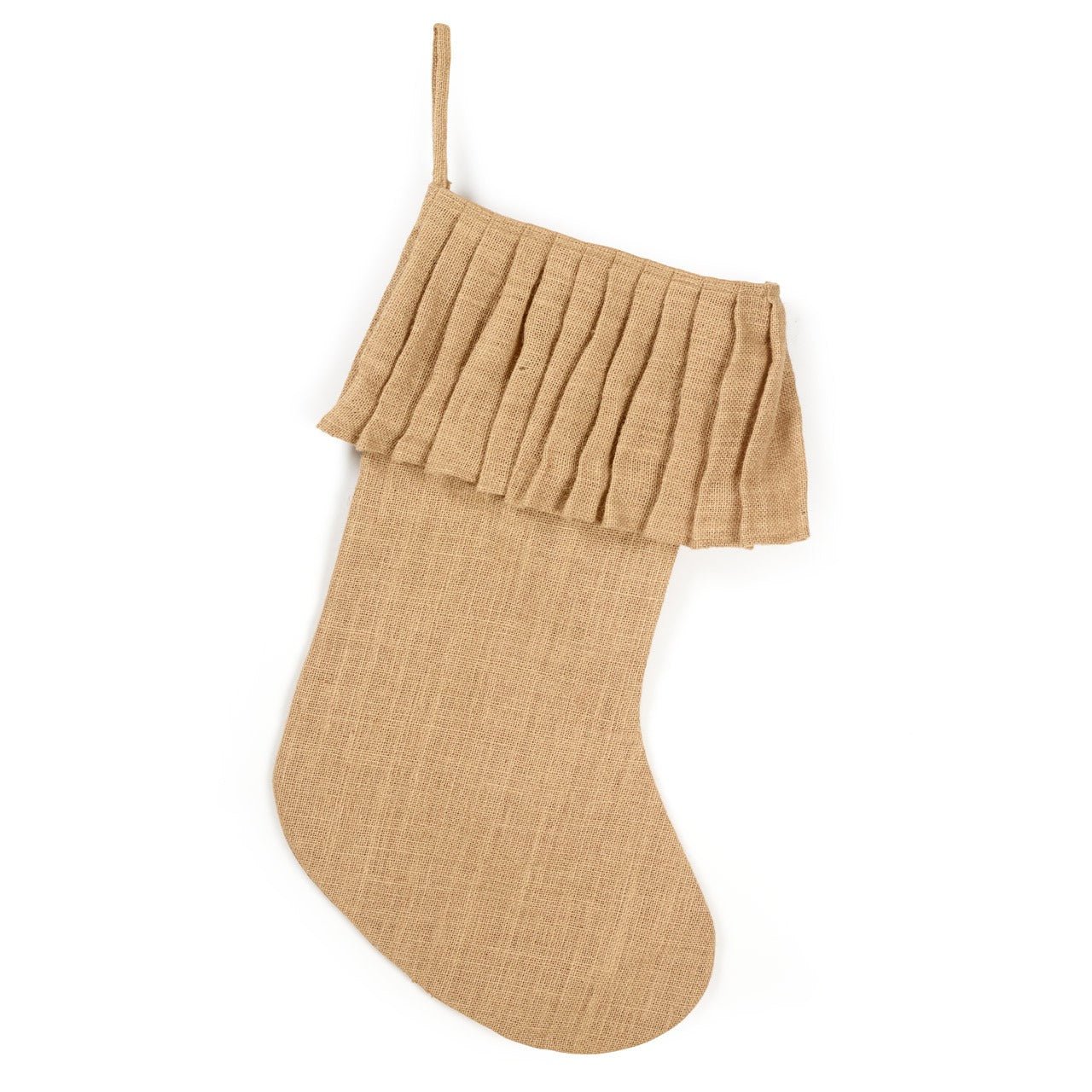 Handmade Jute Christmas Stocking - Ruffle Cuff Arcadia Home