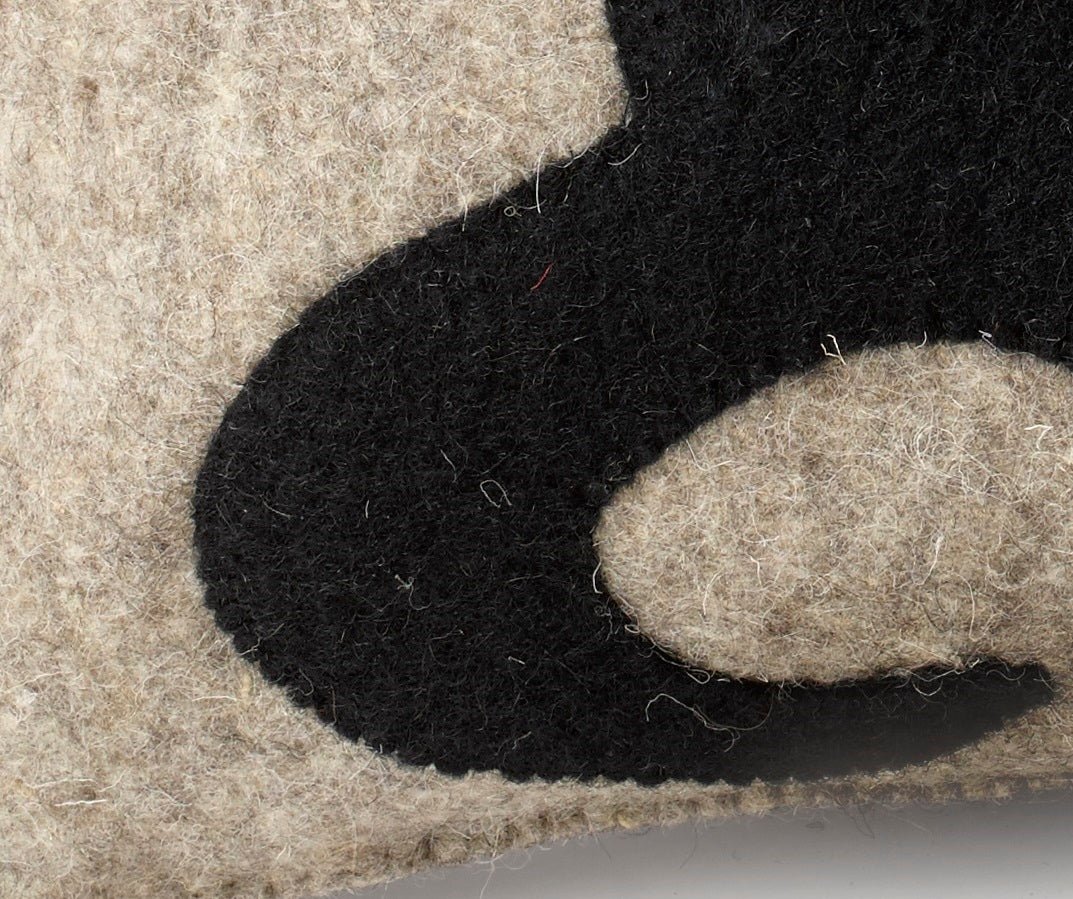 Handmade Pillow Hand Felted Wool - Cat Gray - 20"