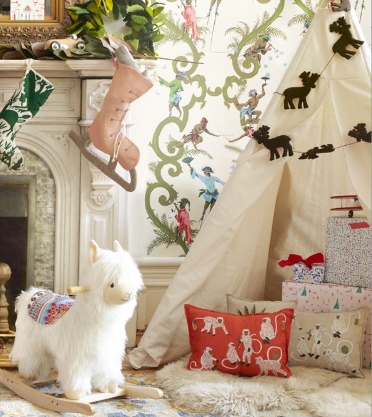 Handmade Reindeer Christmas Garland In Hand Felted Wool - 6'