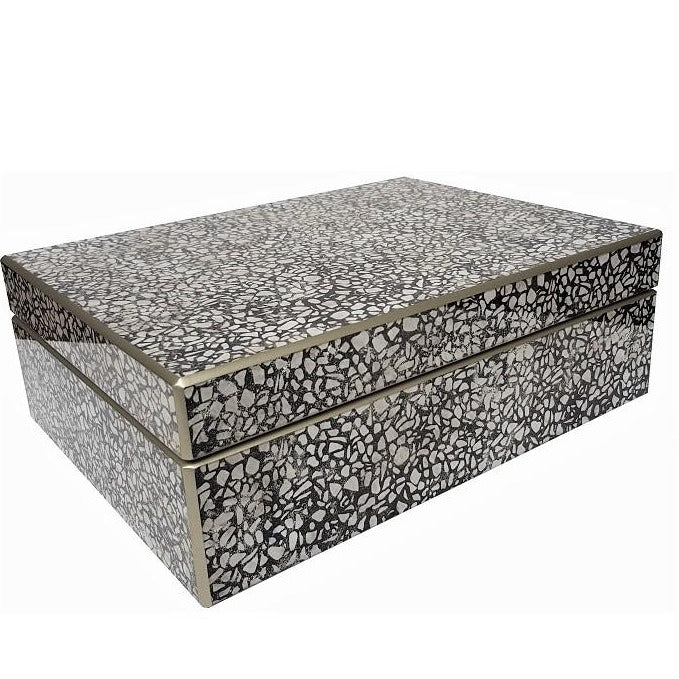 Handmade Reverse Painted Mirror Rectangular Box Terrazzo