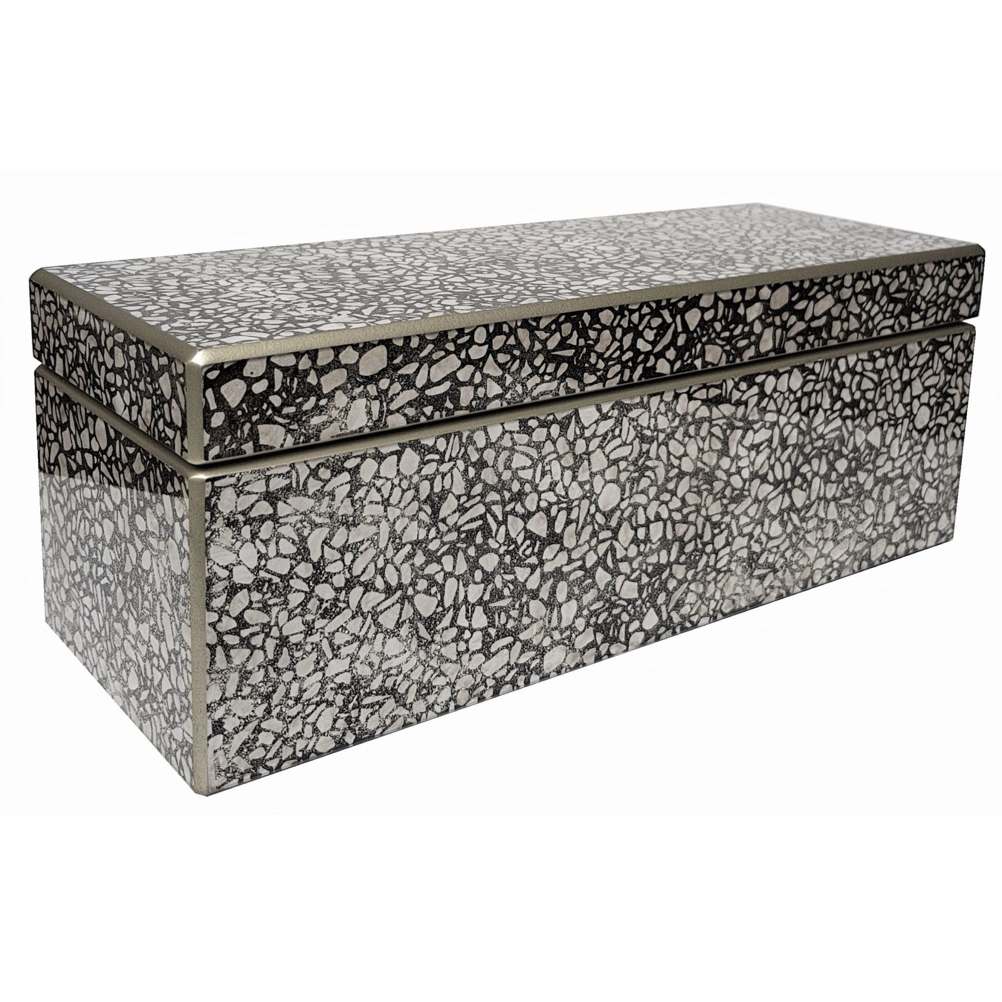 Handmade Reverse Painted Mirror Rectangular Box Terrazzo