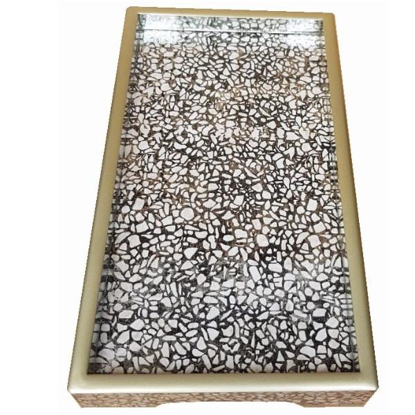 Handmade Reverse Painted Mirror Tray Terrazzo - Small