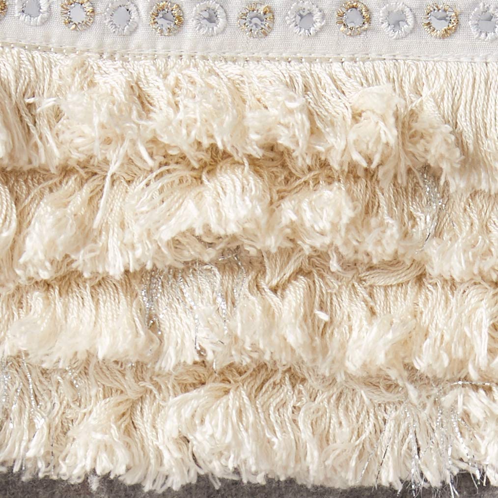 Handmade Wool Christmas Stocking - Fringe Gray