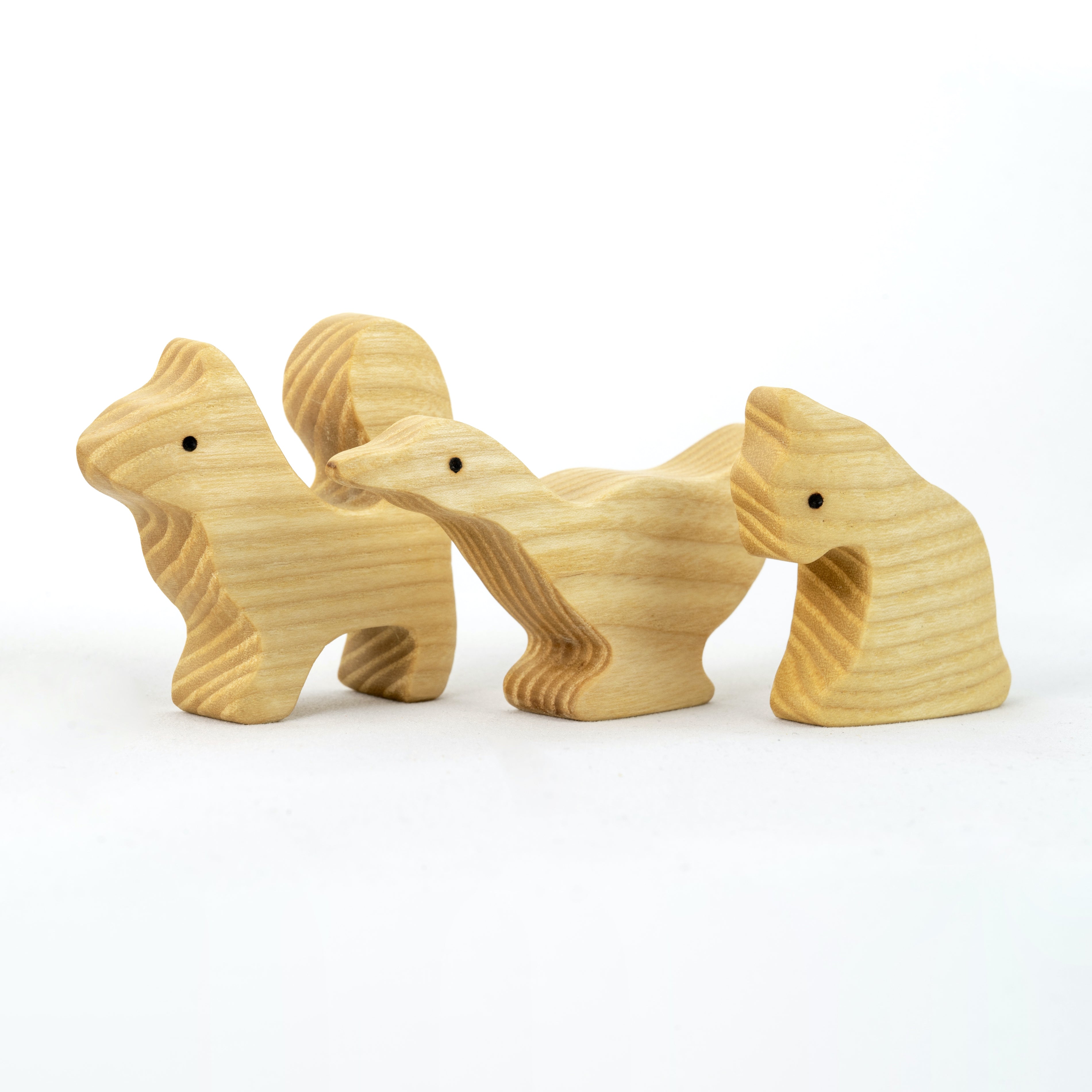 Waldorf Wooden Natural Farm Animals Set - 11 Pieces