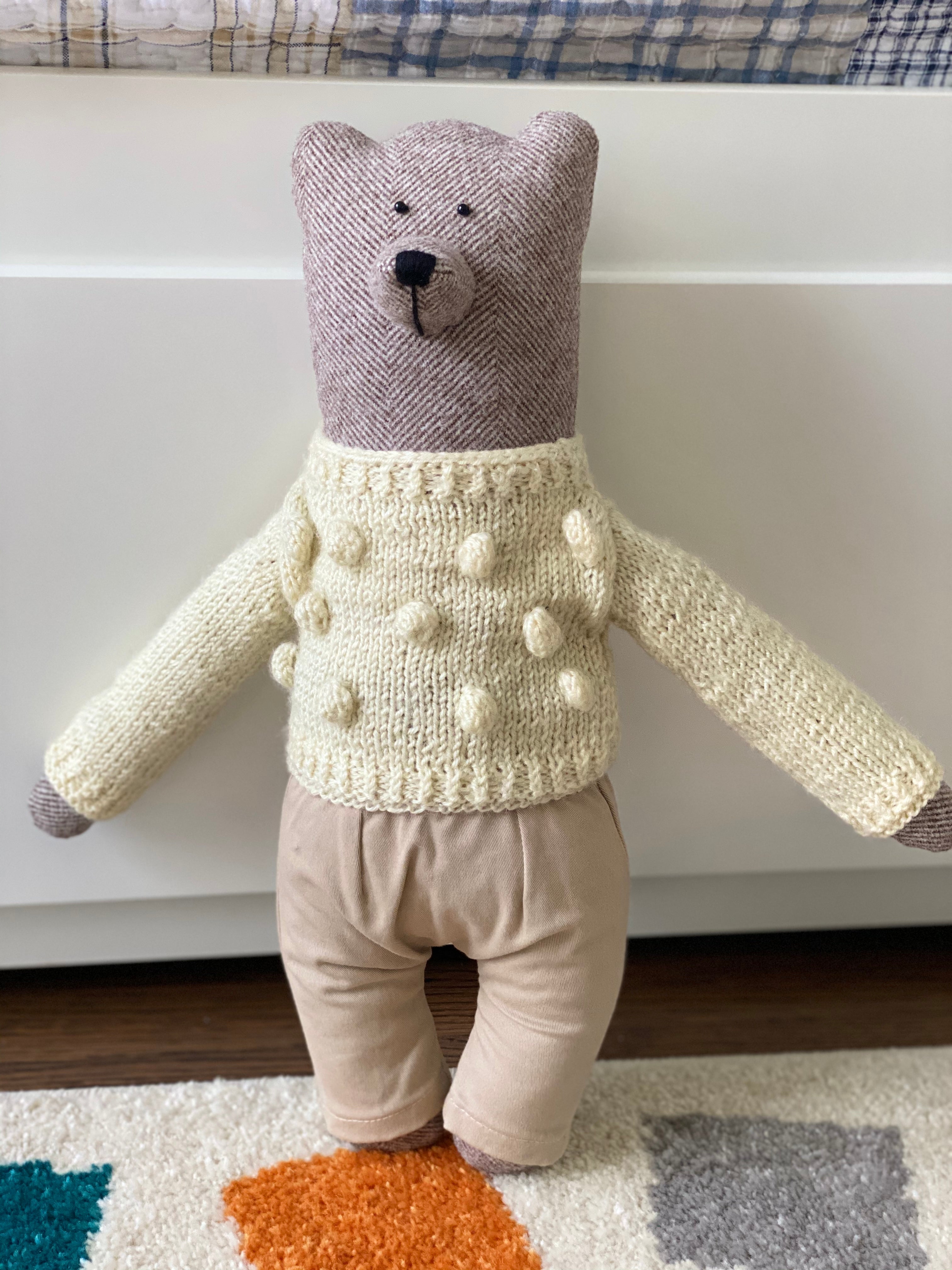 Handmade Stuffed Cloth Mom/dad Bear - Dressed