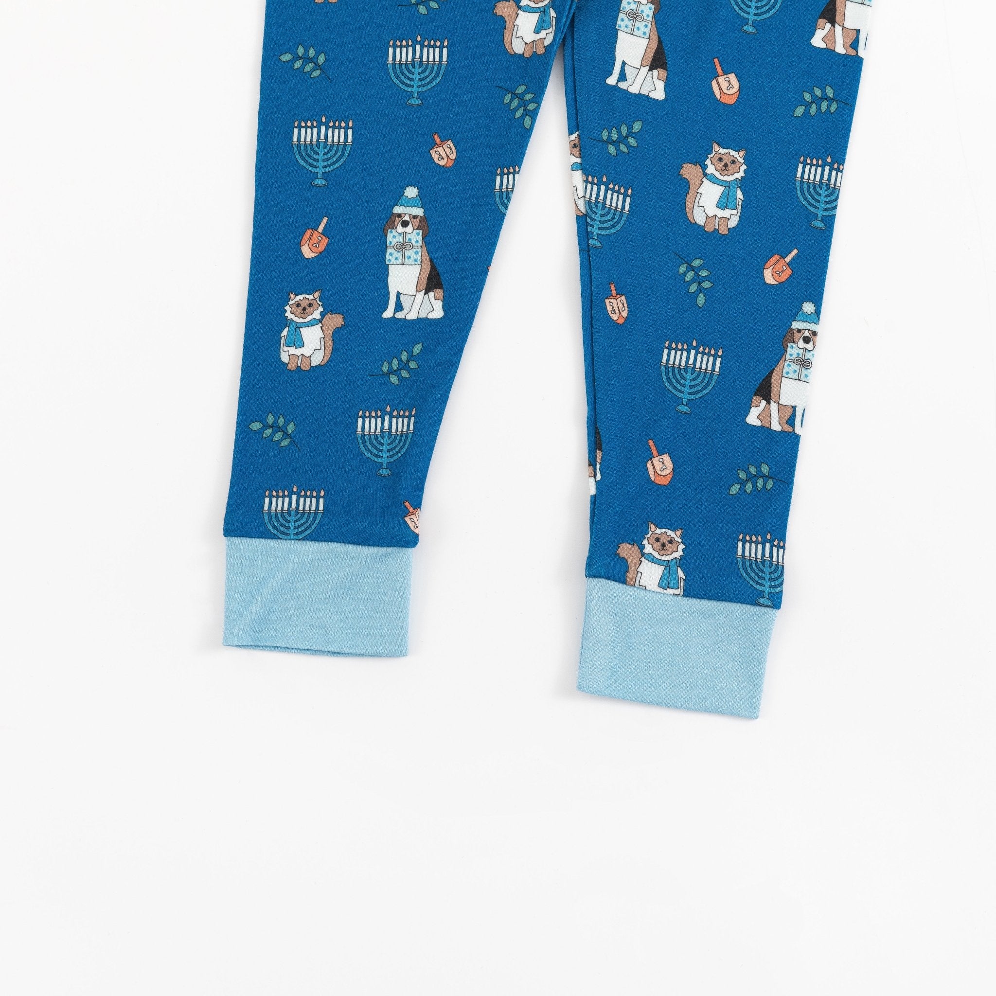Hanukkah Pets (long Sleeve Pj) - Blue