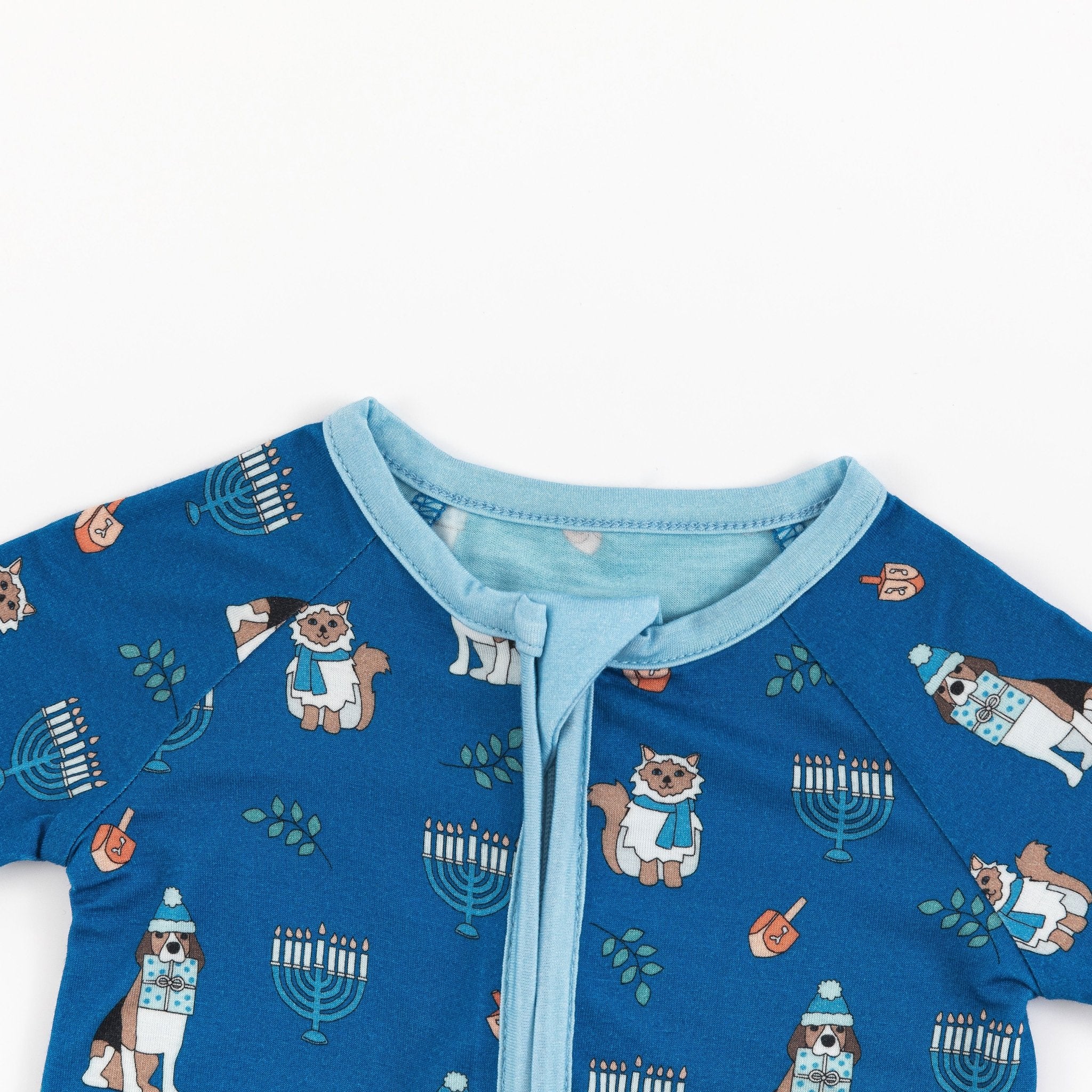 Hanukkah Pets (convertible Zip Footies) - Blue