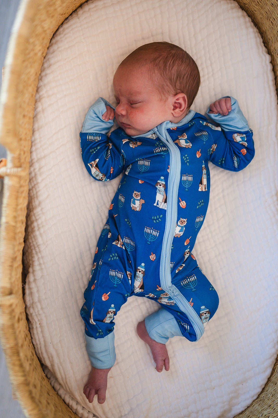 Hanukkah Pets (convertible Zip Footies) - Blue