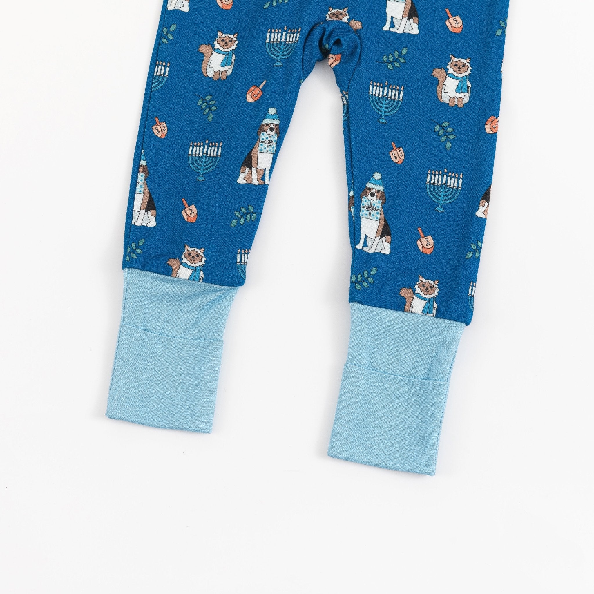 Hanukkah Pets (convertible Zip Footies) - Blue