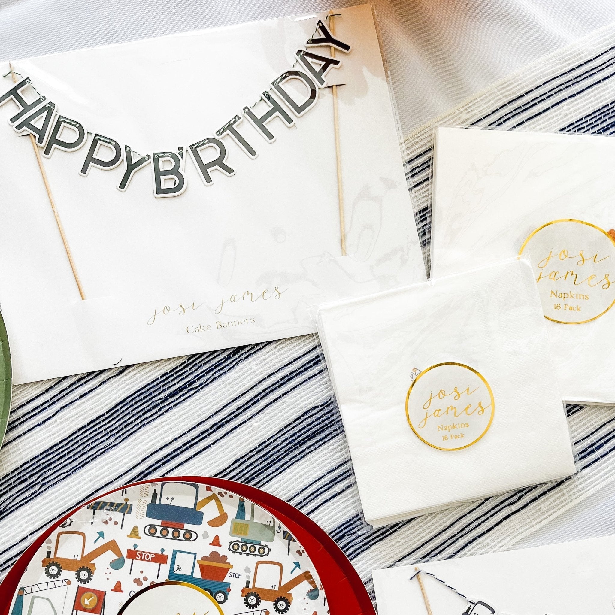 Hbd Cake Banner Navy