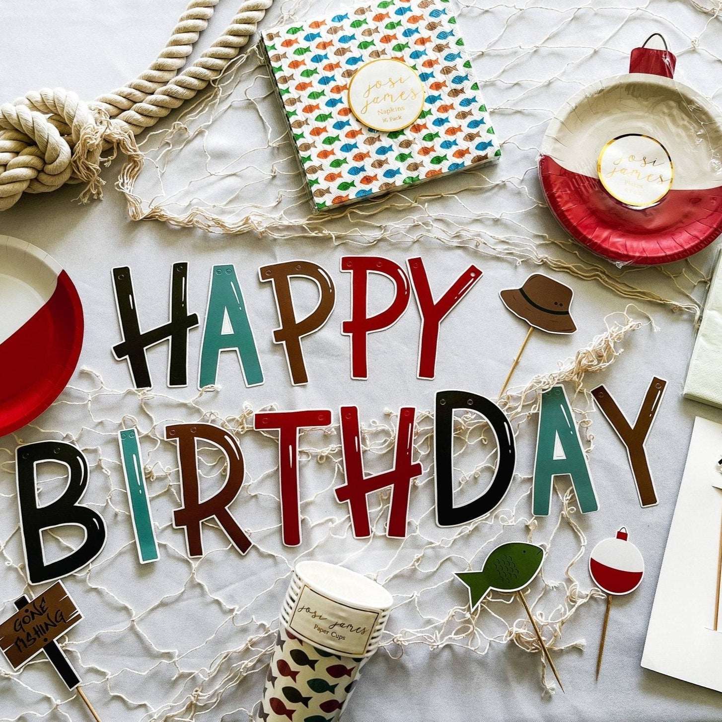 Happy Birthday Fishing Banner