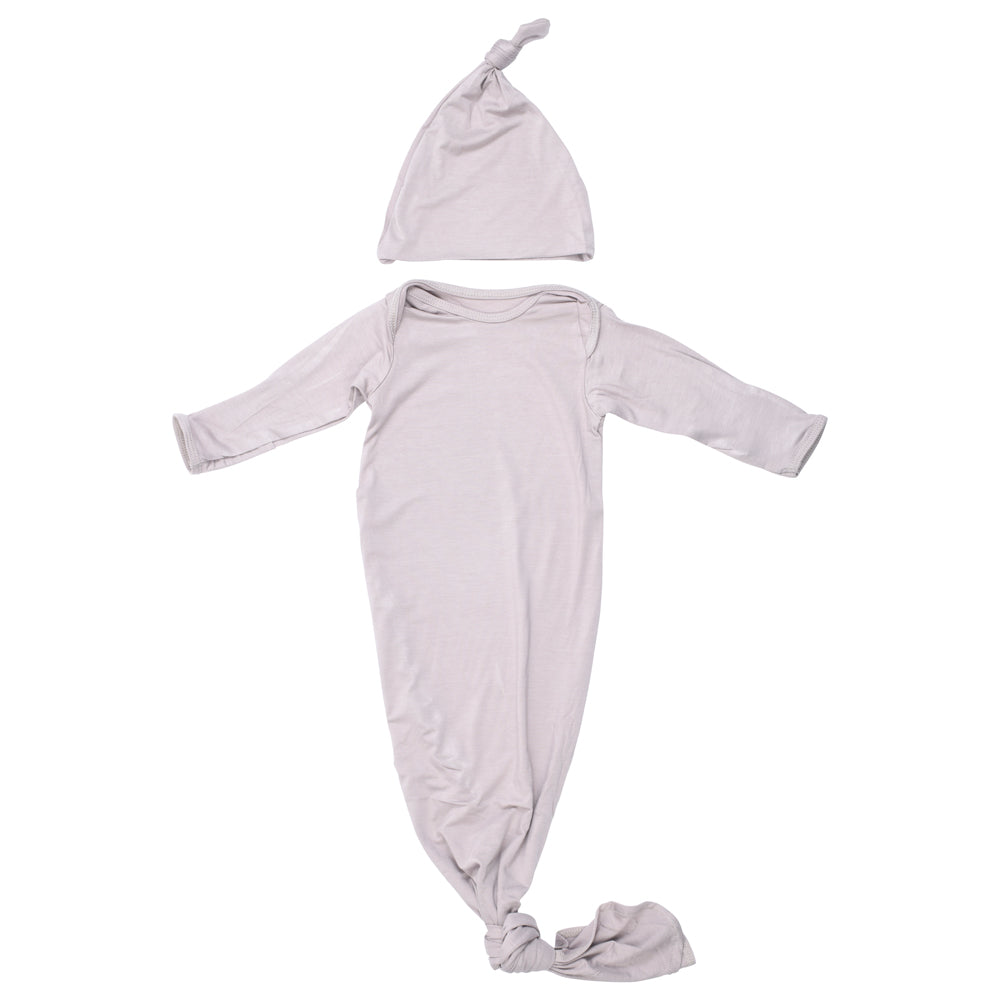 Harbor Mist Neutral Knotted Newborn Baby Gown