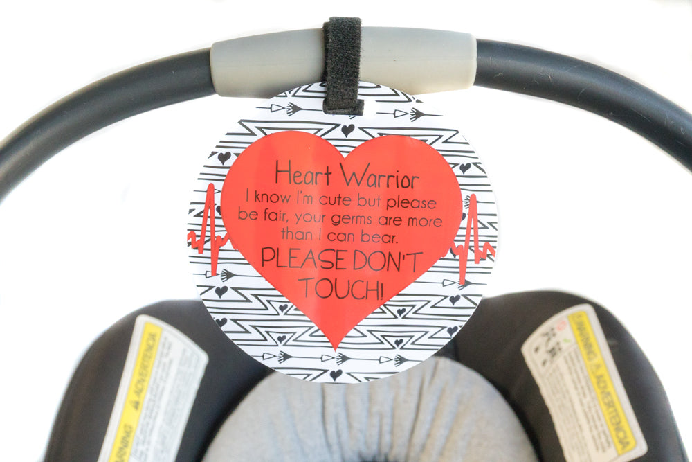 Heart Warrior No Touching Baby Car Seat Tag