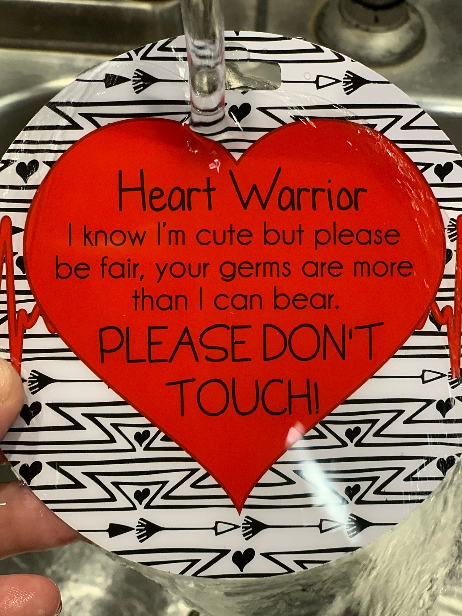 Heart Warrior No Touching Baby Car Seat Tag