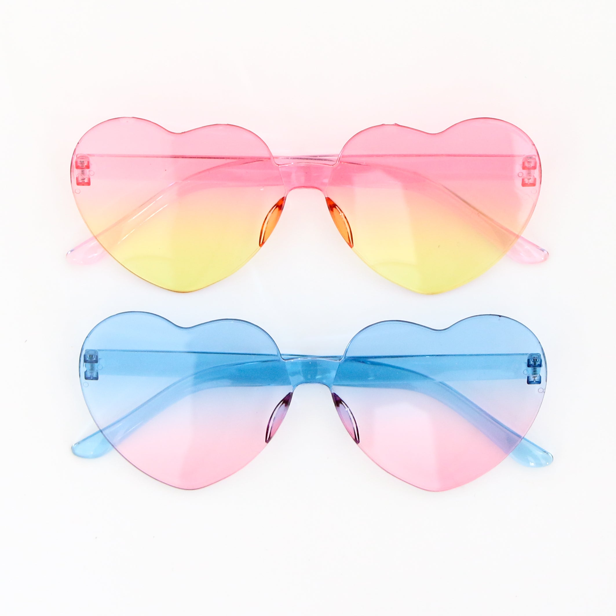 Pink And Turquoise Ombré Heart Sunglasses