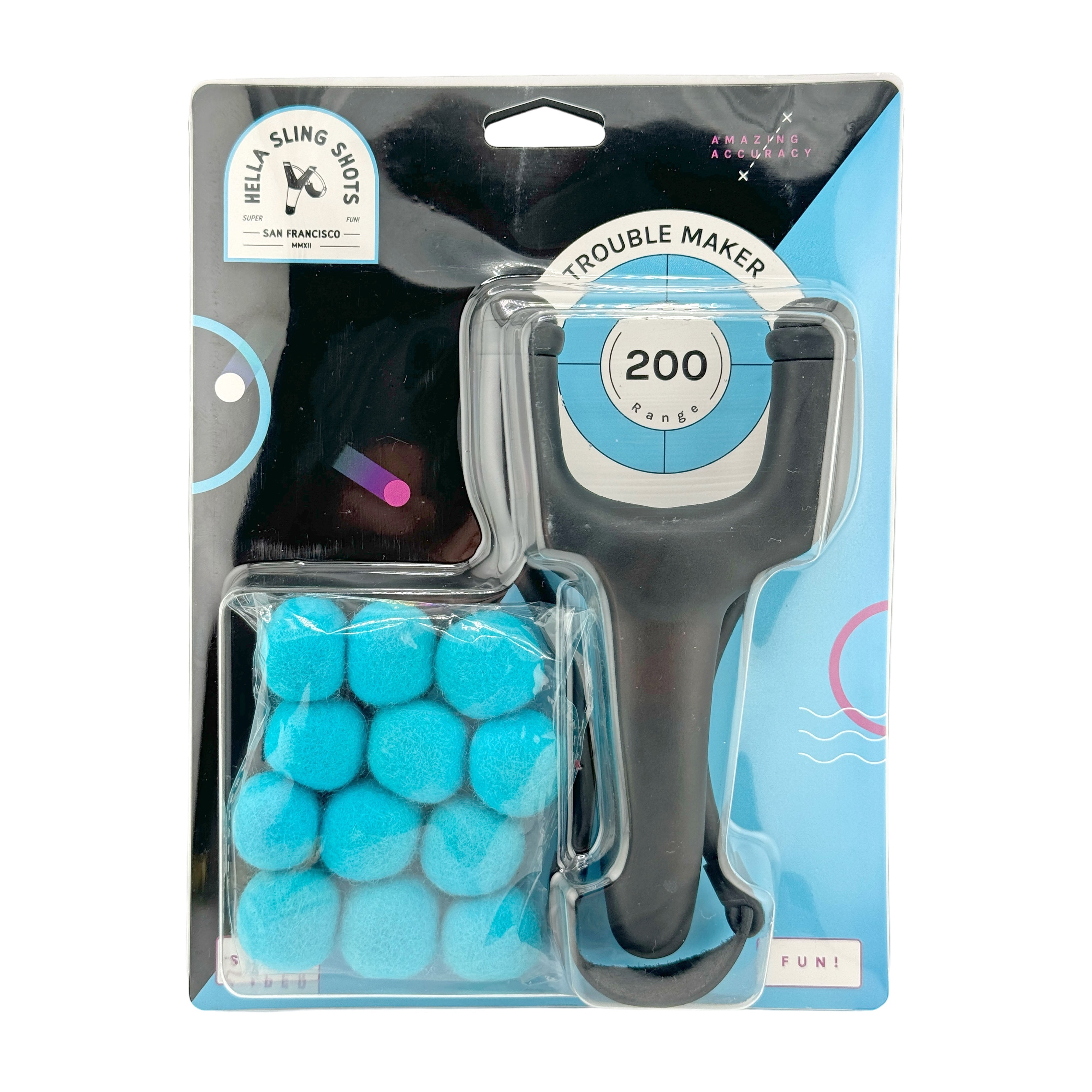 Black Trouble Maker Slingshot + Felt Ammo