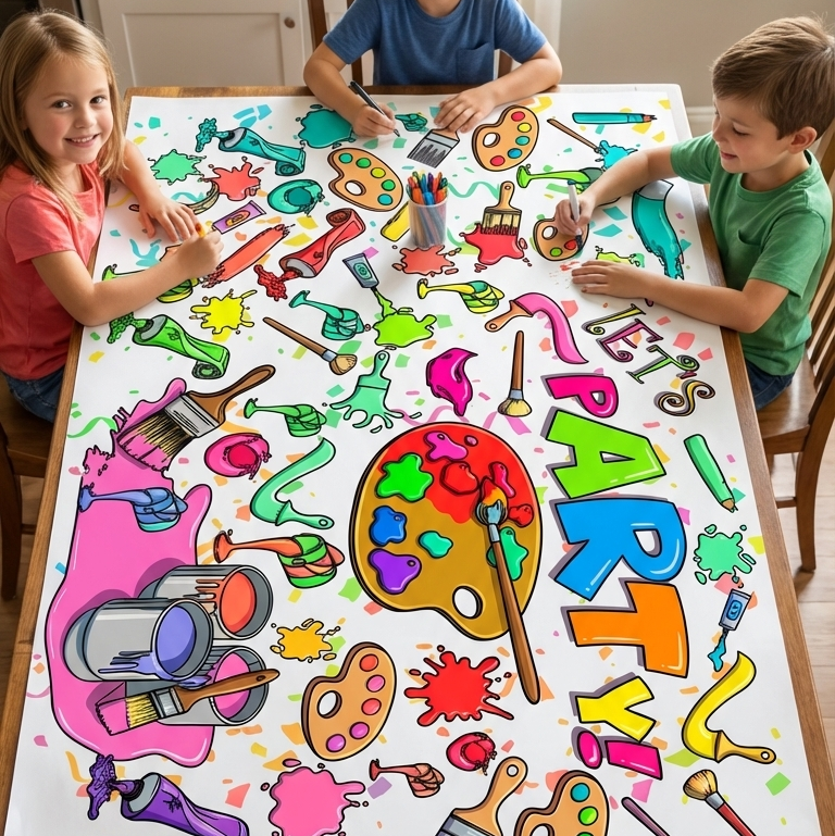 Art Party Coloring Tablecloth