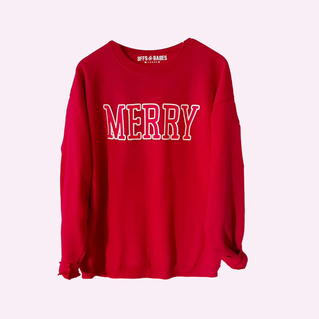Merry ♡ Adult Sweatshirt With Merry Print