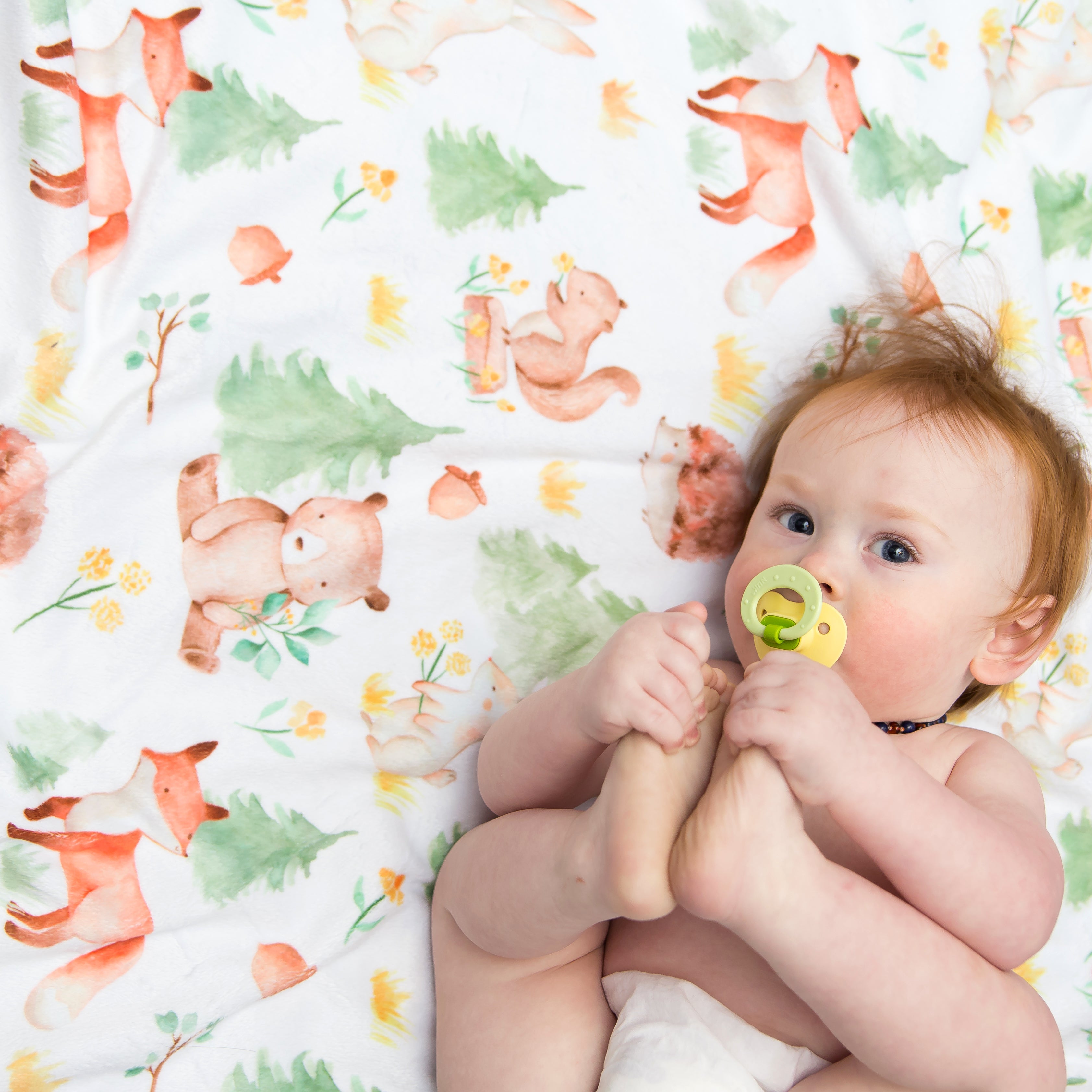 Forest Friends Minky Baby Blanket